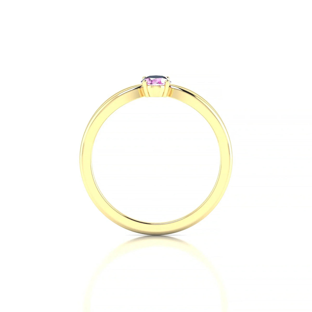 Interlude | 18k Yellow Gold 6 x 4 mm Oval Pink Sapphire Ring