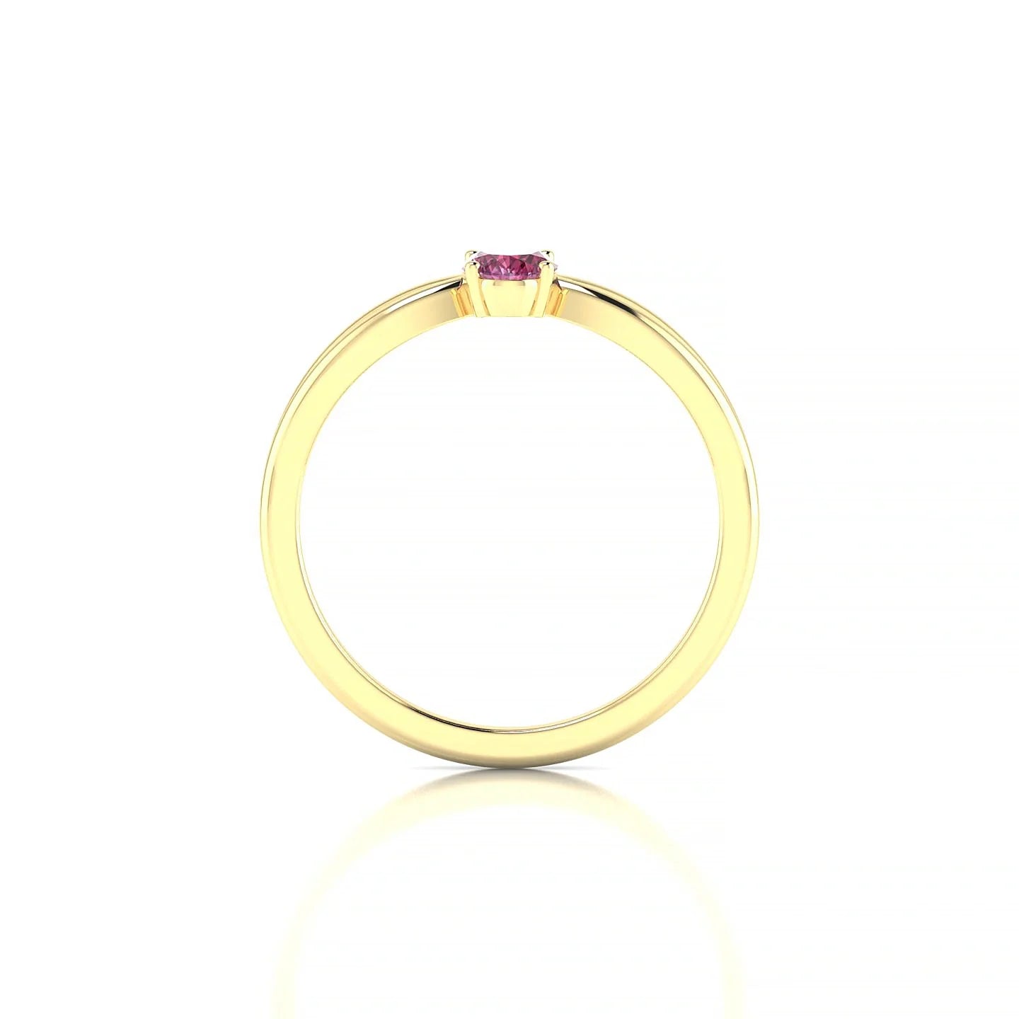 Interlude | 18k Yellow Gold 6 x 4 mm Oval Rhodolite Ring