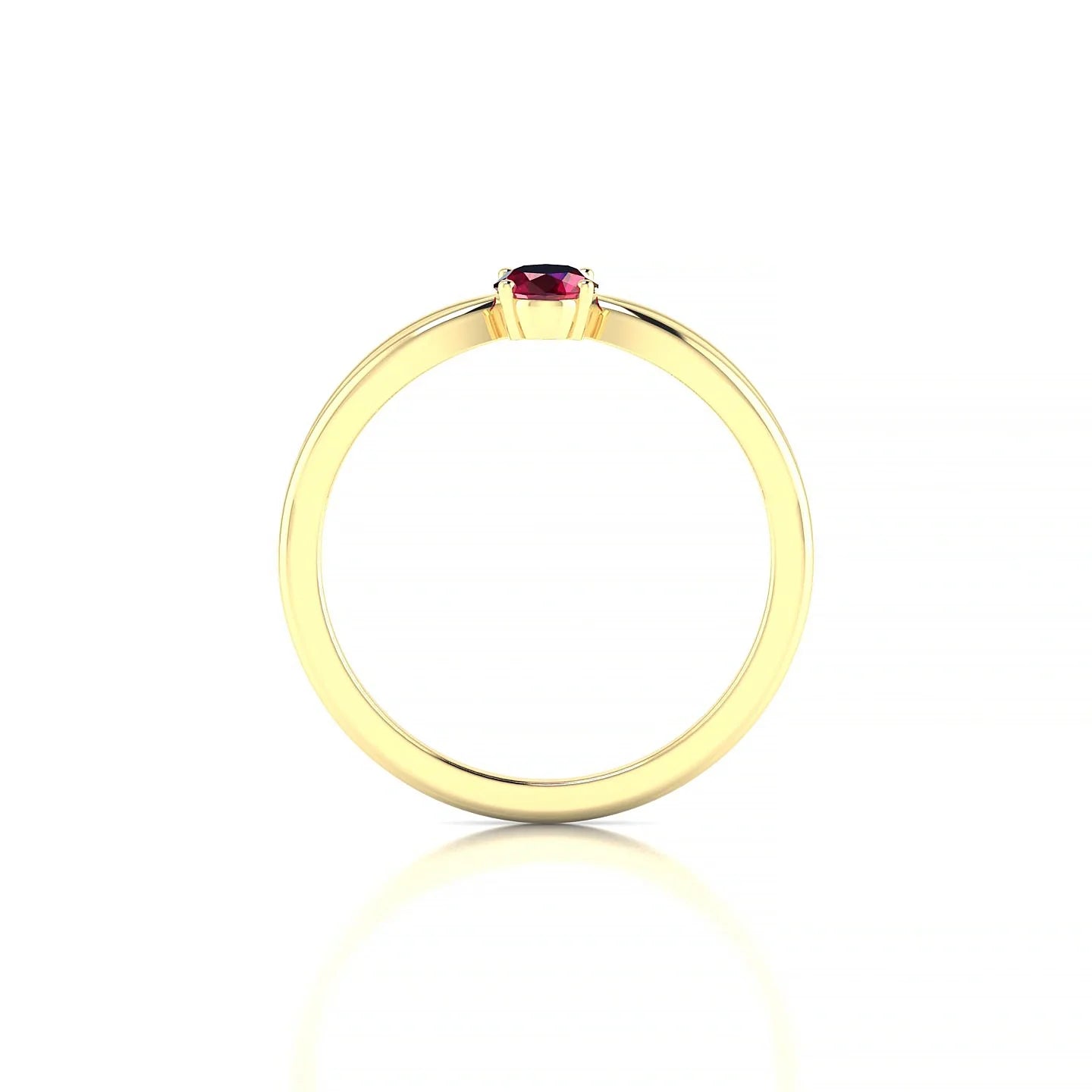 Interlude | 18k Yellow Gold 6 x 4 mm Oval Ruby Ring