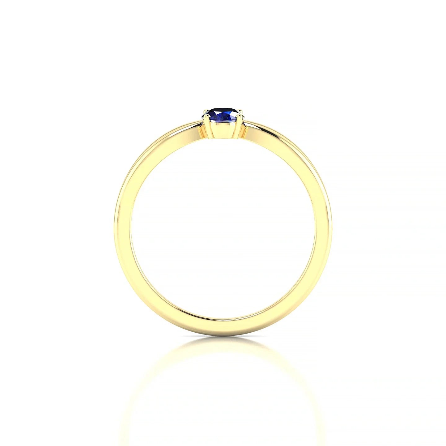 Interlude | 18k Yellow Gold 6 x 4 mm Oval Sapphire Ring