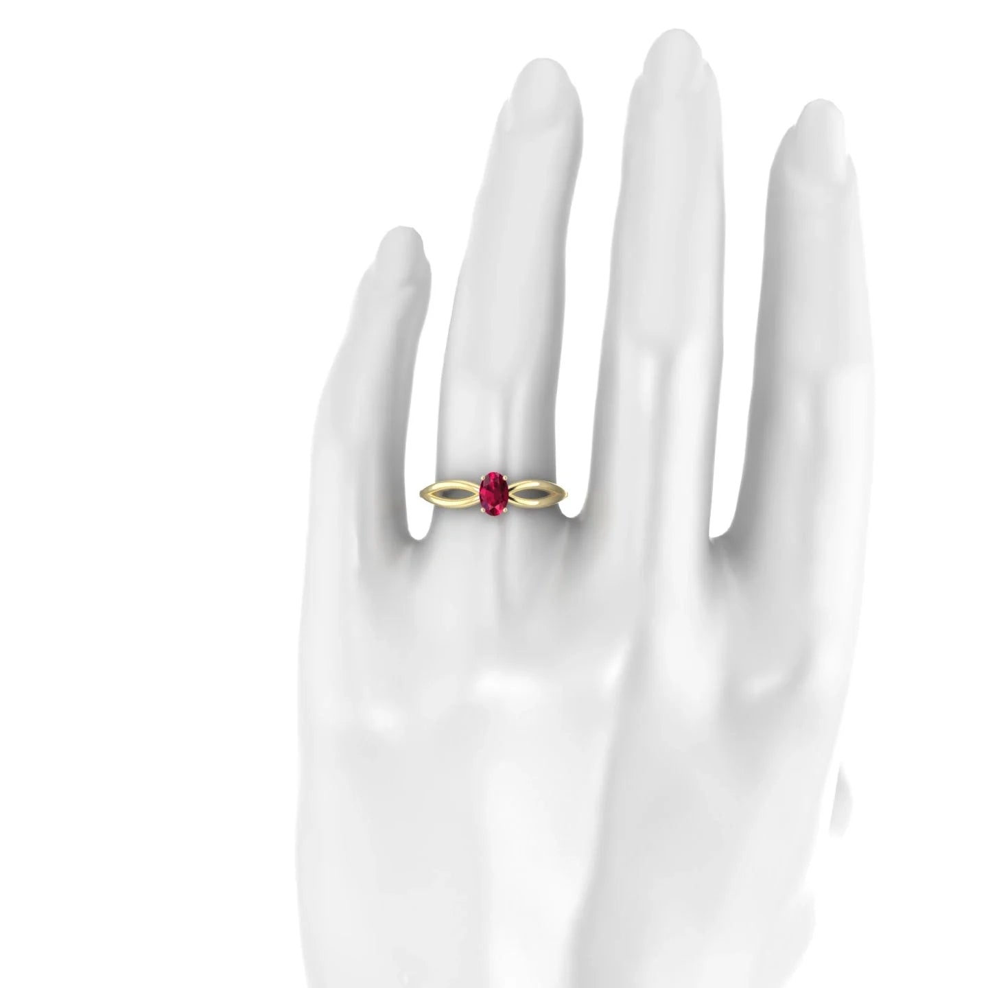 Interlude | 18k Yellow Gold 6 x 4 mm Oval Ruby Ring