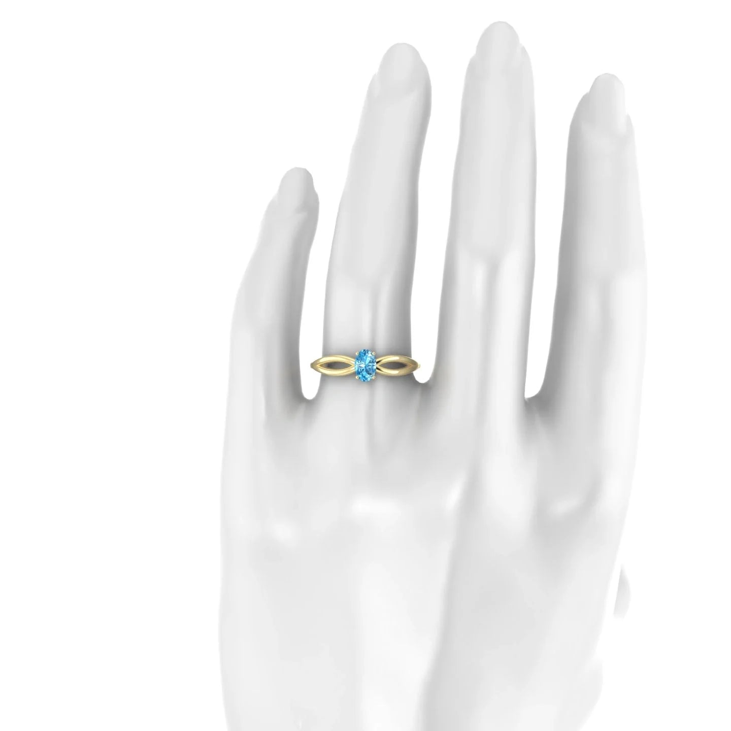 Interlude | 18k Yellow Gold 6 x 4 mm Oval Topaz Ring