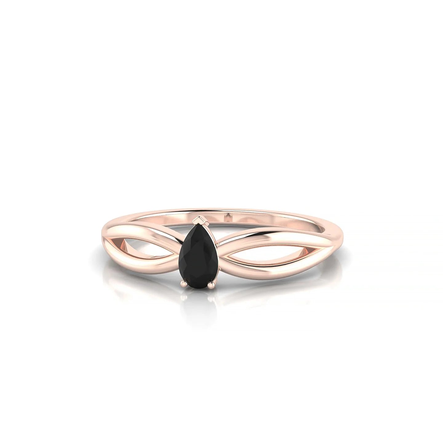 Interlude | 18k Rose Gold 5 x 3 mm Pear Black Diamond Ring