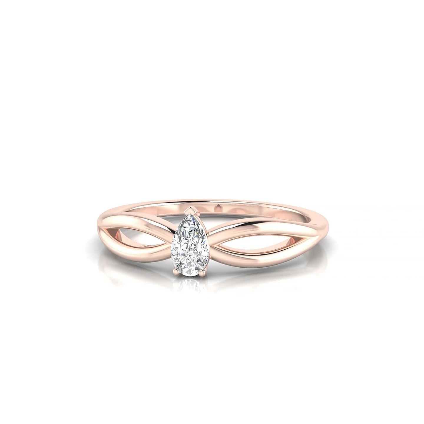 Interlude | 18k Rose Gold 5 x 3 mm Pear Diamond Ring