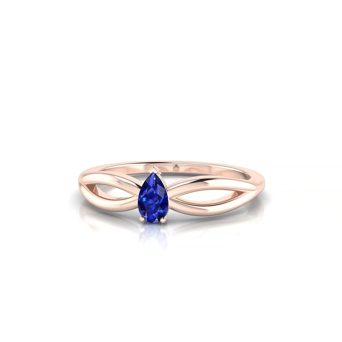 Interlude | 18k Rose Gold 5 x 3 mm Pear Sapphire Ring