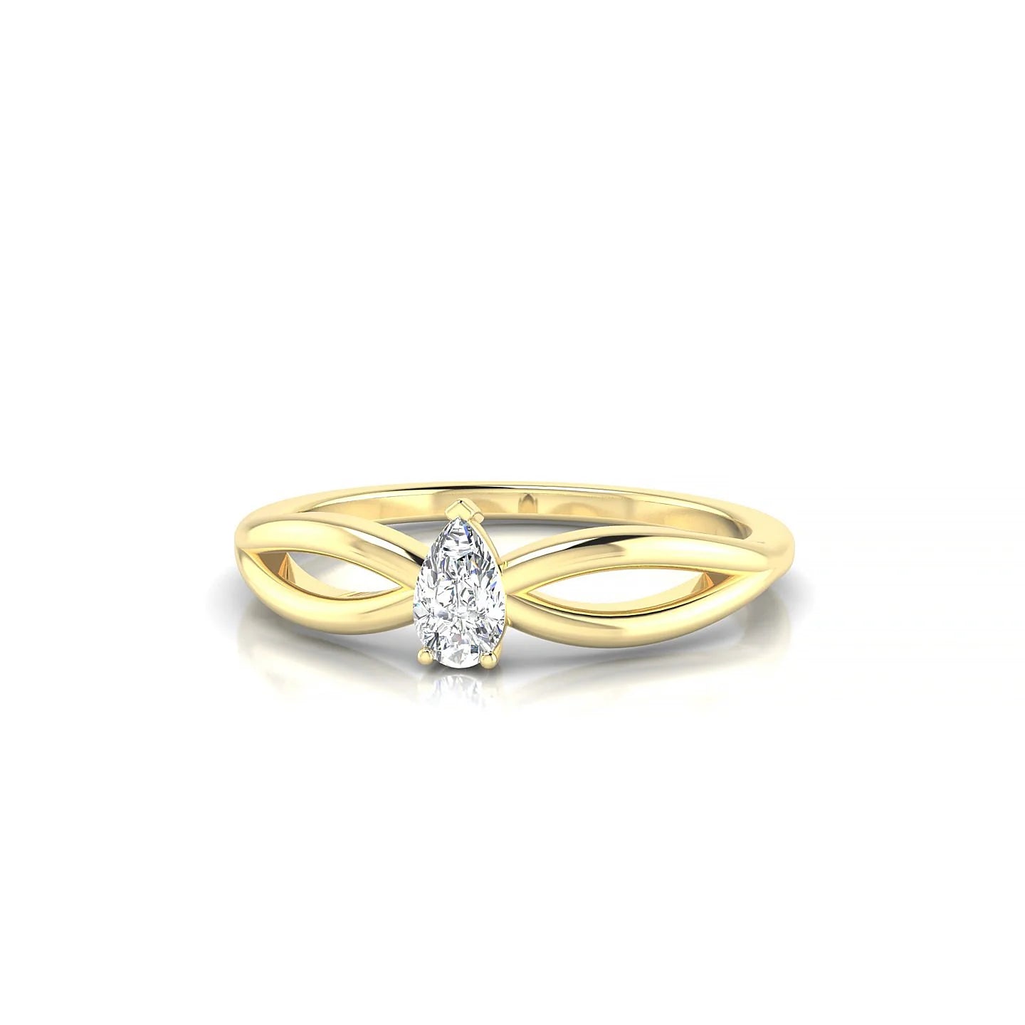 Interlude | 18k Yellow Gold 5 x 3 mm Pear Diamond Ring