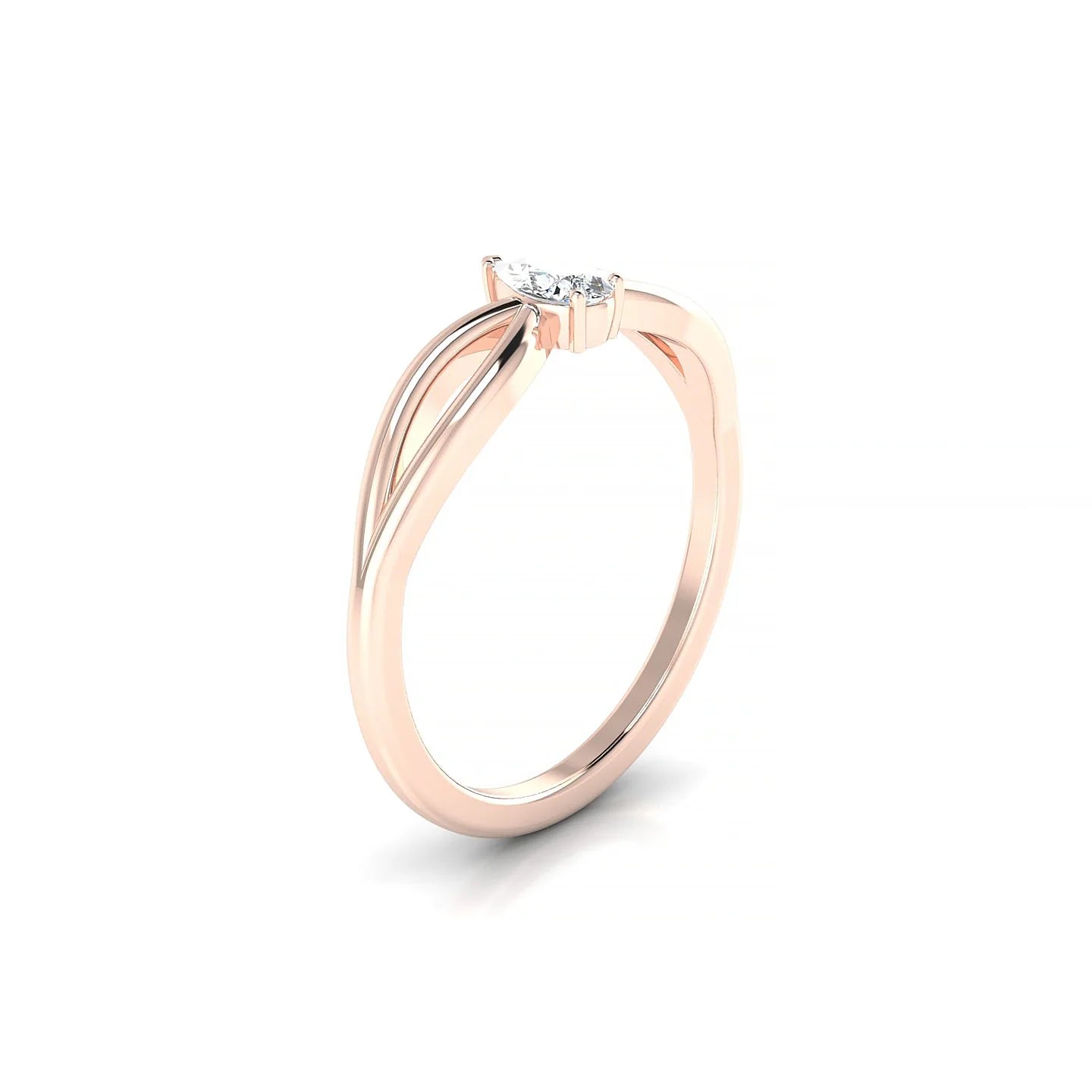Interlude | 18k Rose Gold 5 x 3 mm Pear Diamond Ring