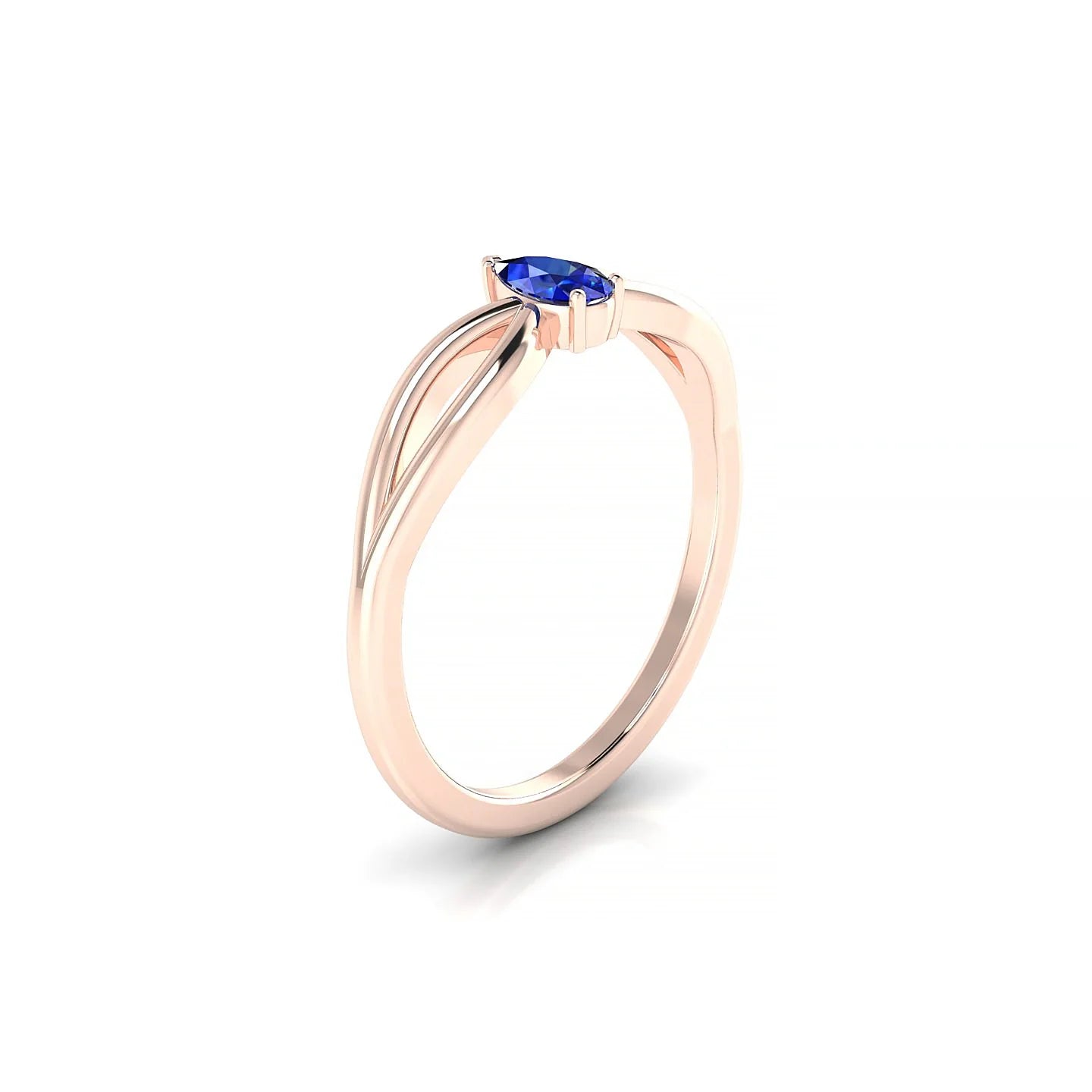 Interlude | 18k Rose Gold 5 x 3 mm Pear Sapphire Ring