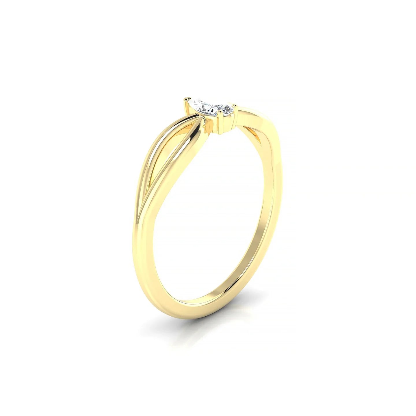 Interlude | 18k Yellow Gold 5 x 3 mm Pear Diamond Ring