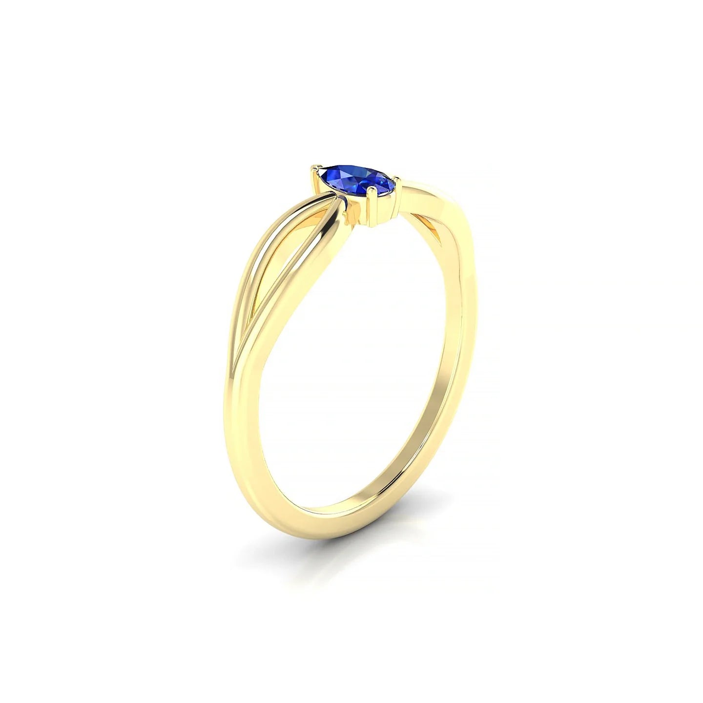Interlude | 18k Yellow Gold 5 x 3 mm Pear Sapphire Ring
