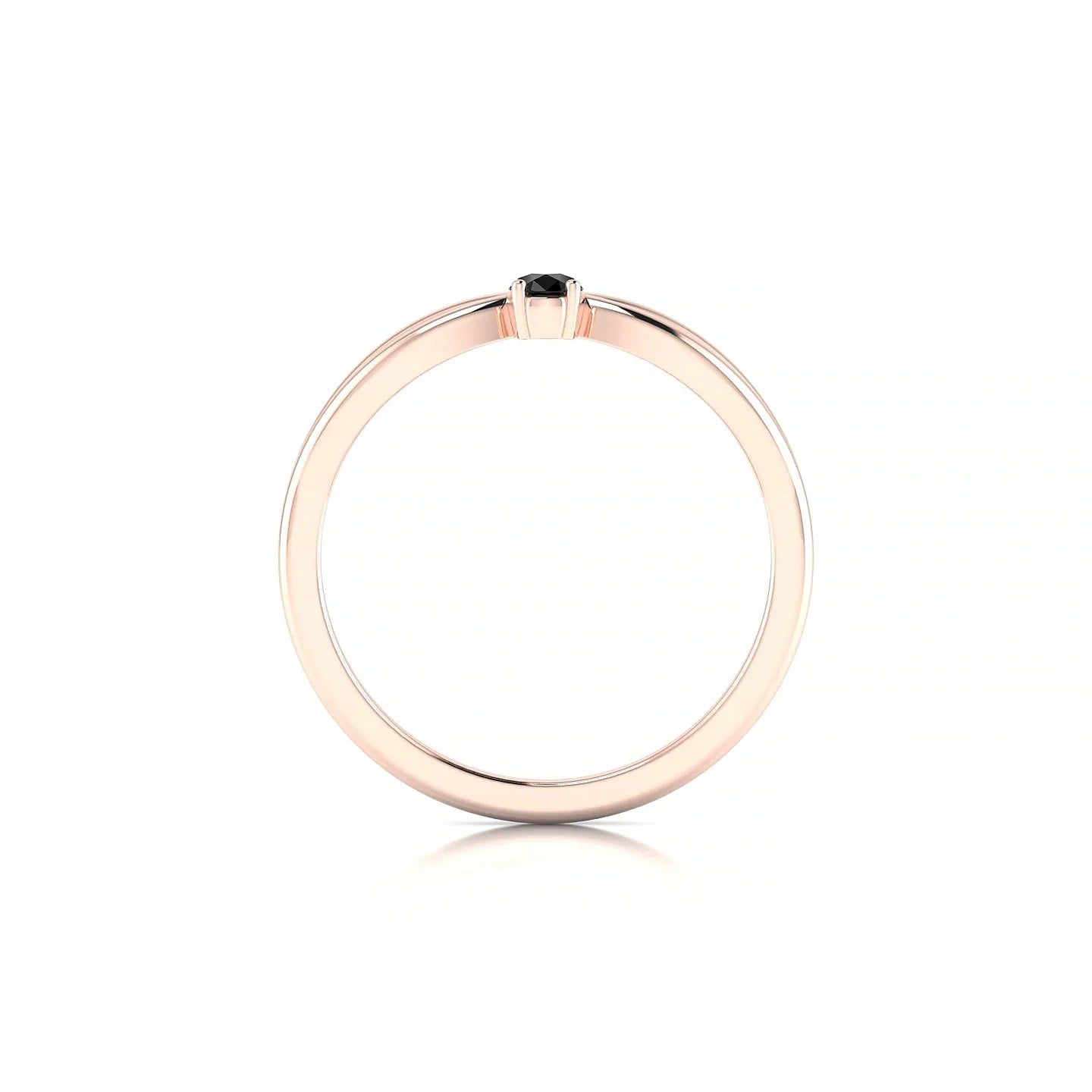 Interlude | 18k Rose Gold 5 x 3 mm Pear Black Diamond Ring