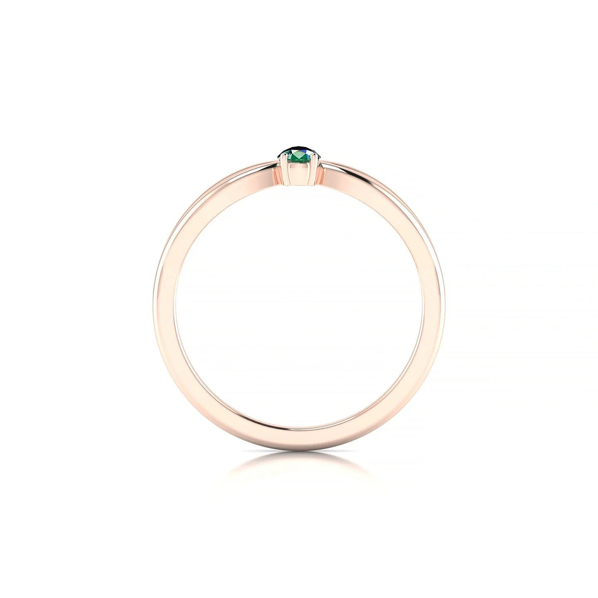 Interlude | 18k Rose Gold 5 x 3 mm Pear Emerald Ring