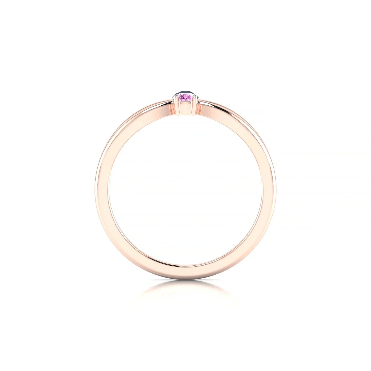Interlude | 18k Rose Gold 5 x 3 mm Pear Pink Sapphire Ring