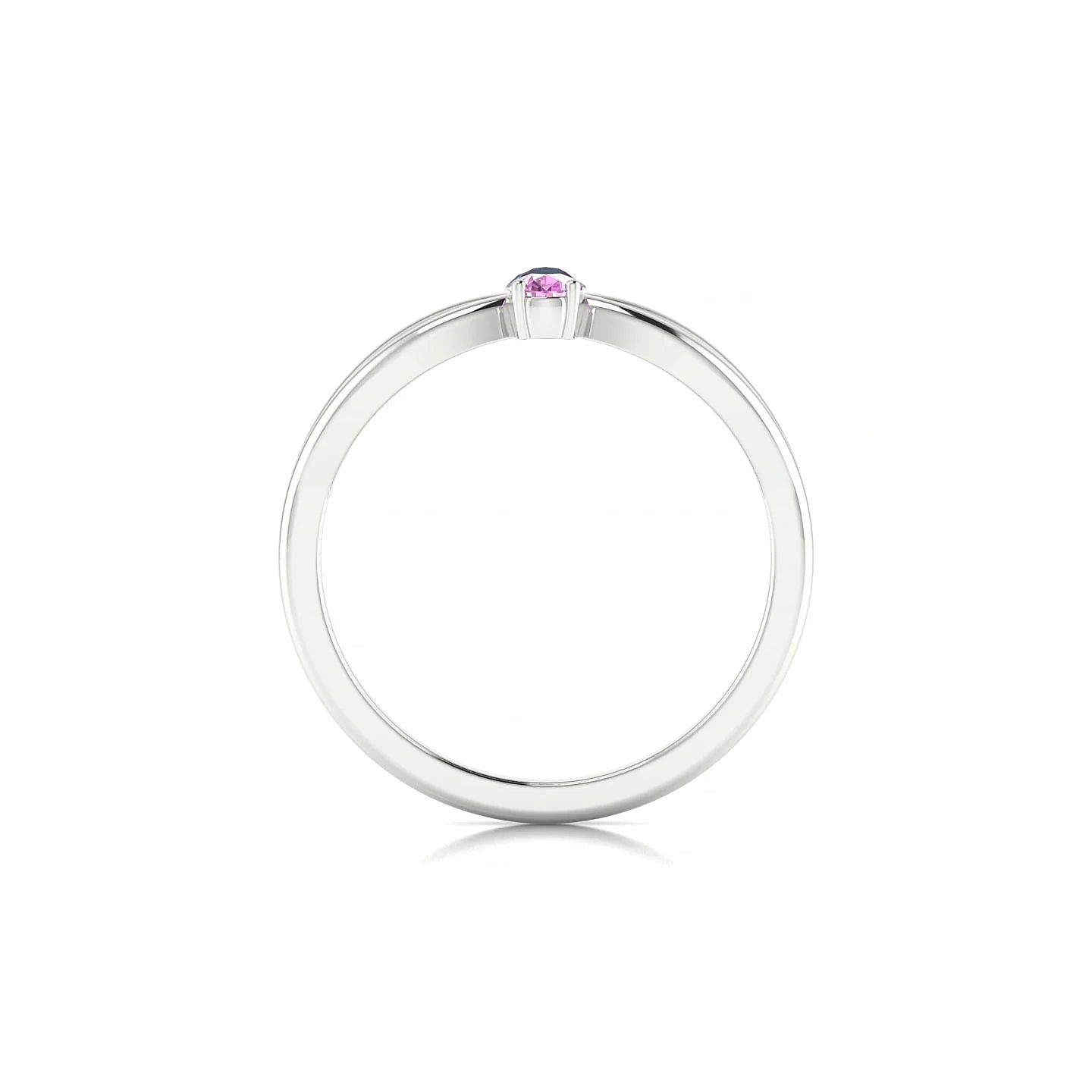 Interlude | 18k White Gold 5 x 3 mm Pear Pink Sapphire Ring