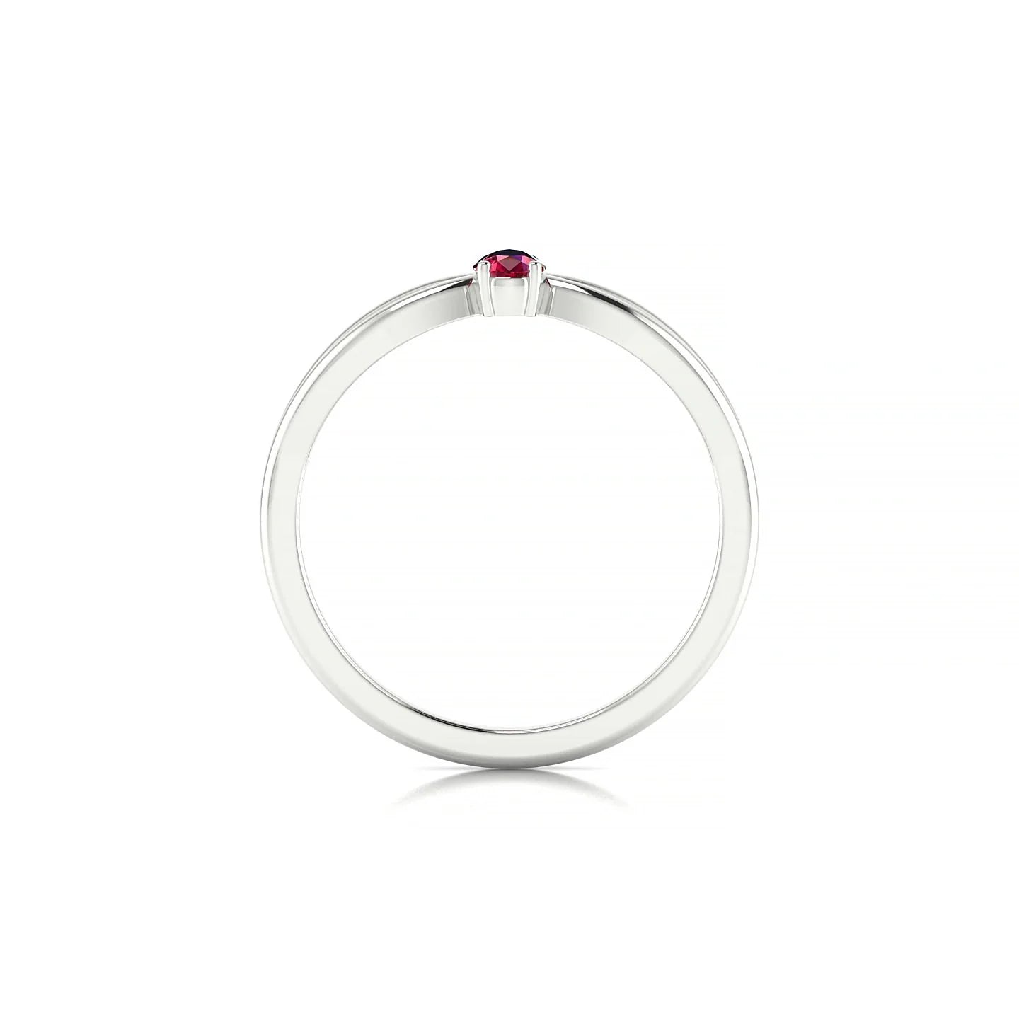 Interlude | 18k White Gold 5 x 3 mm Pear Ruby Ring