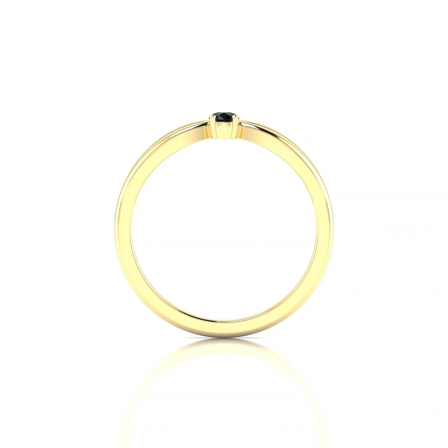 Interlude | 18k Yellow Gold 5 x 3 mm Pear Black Diamond Ring