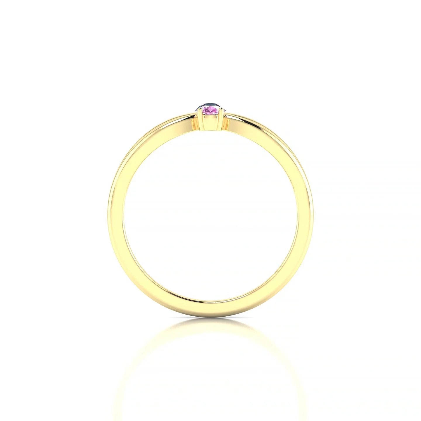 Interlude | 18k Yellow Gold 5 x 3 mm Pear Pink Sapphire Ring