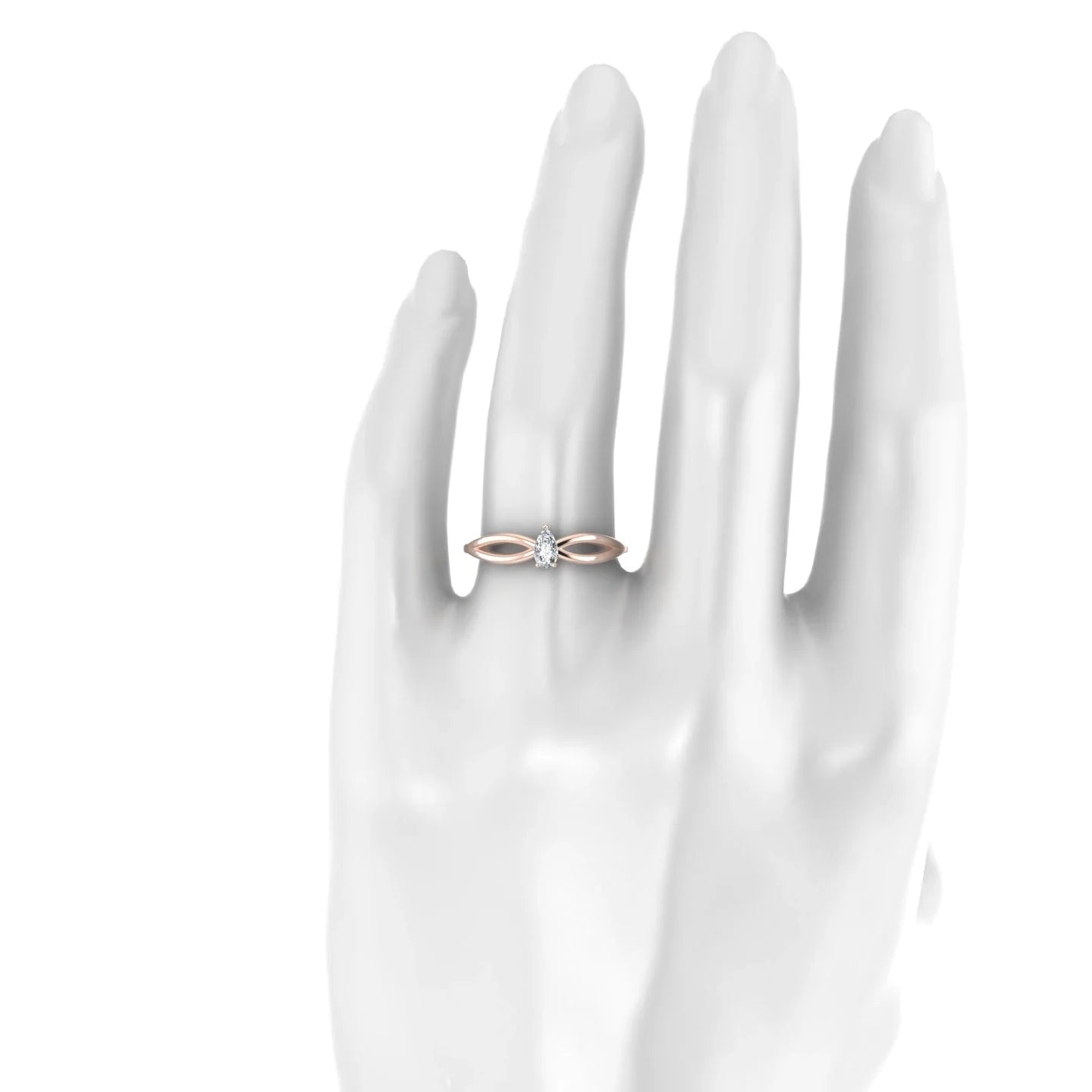 Interlude | 18k Rose Gold 5 x 3 mm Pear Diamond Ring