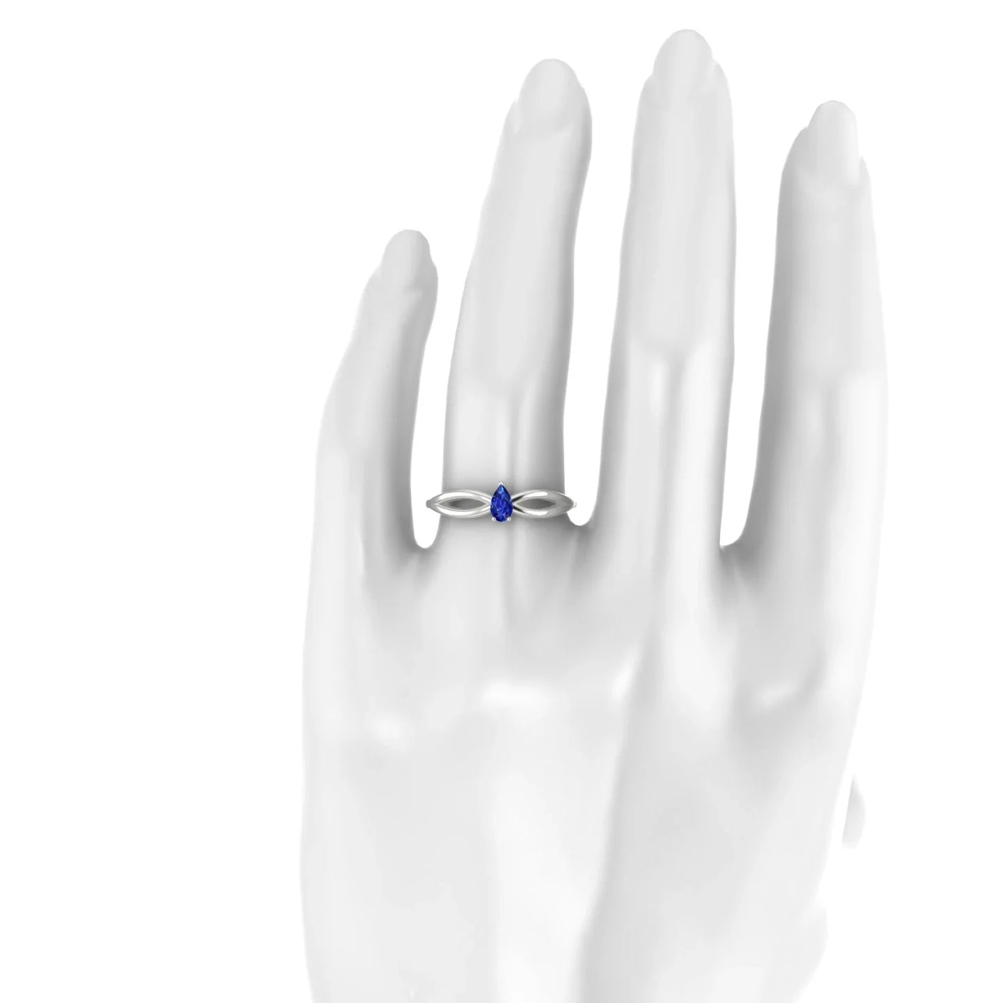 Interlude | 18k White Gold 5 x 3 mm Pear Sapphire Ring