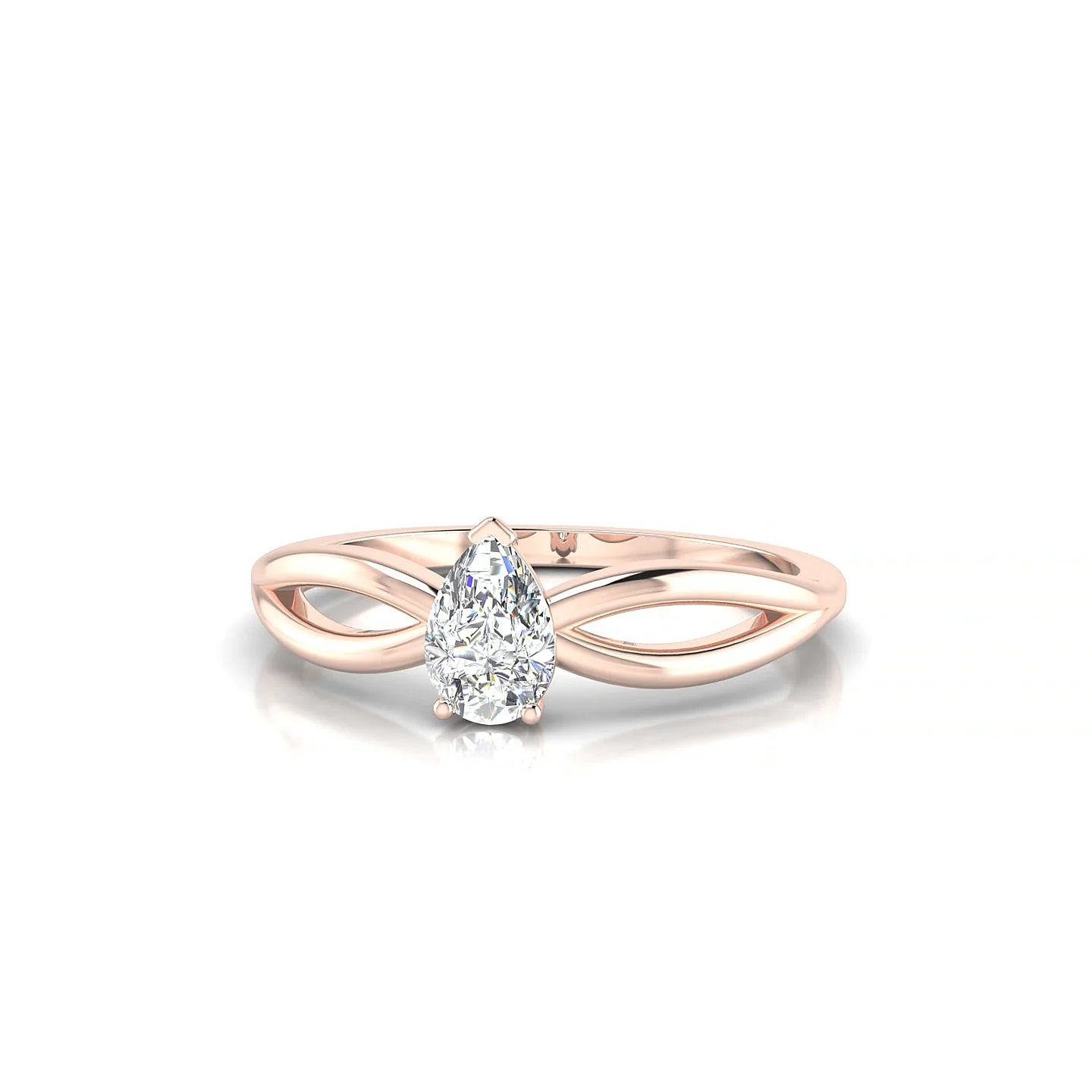 Interlude | 18k Rose Gold 6 x 4 mm Pear Diamond Ring
