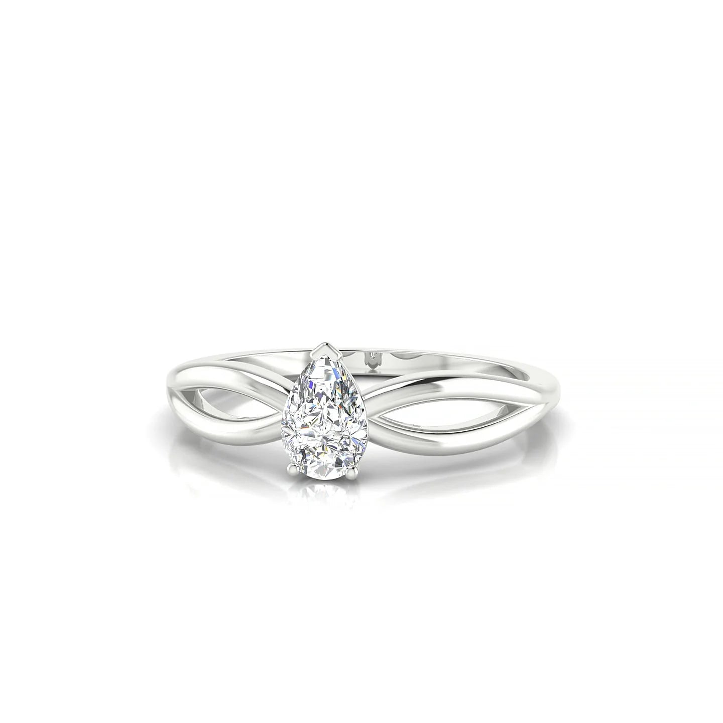 Interlude | 18k White Gold 6 x 4 mm Pear Diamond Ring