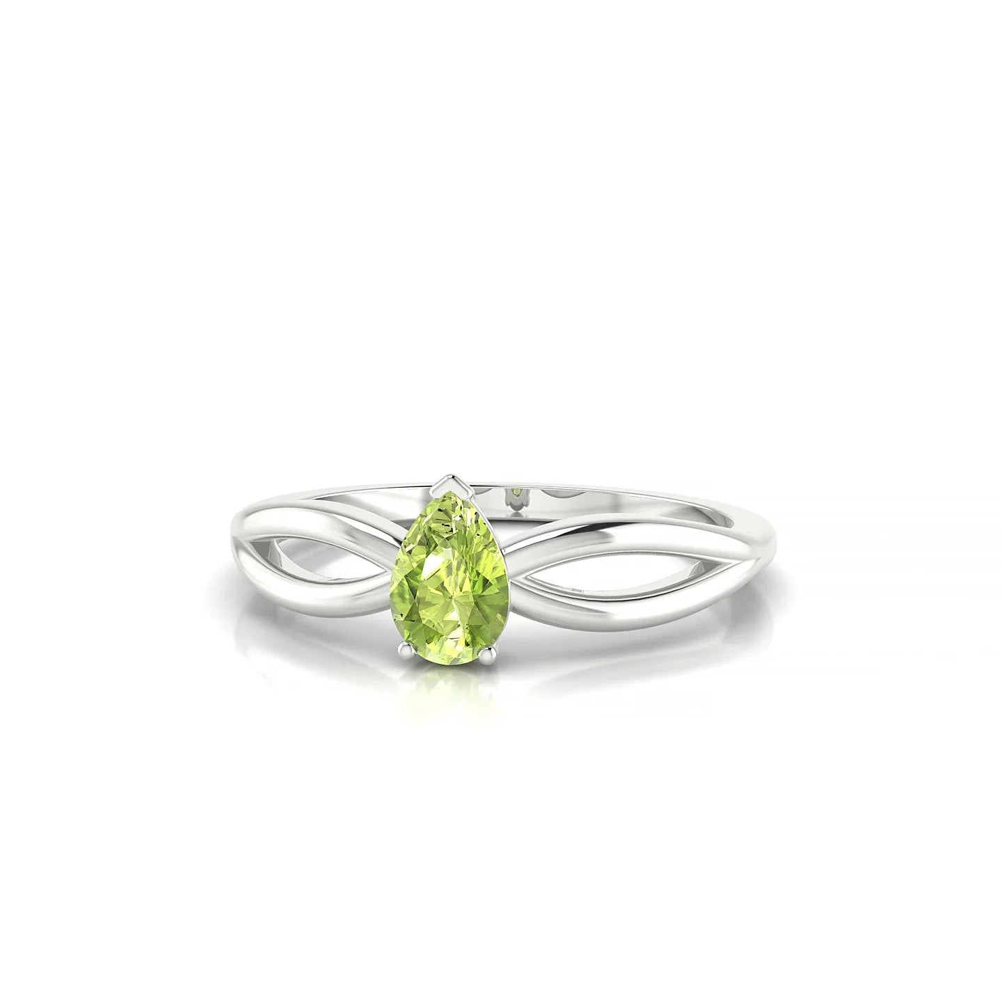 Interlude | 18k White Gold 6 x 4 mm Pear Peridot Ring