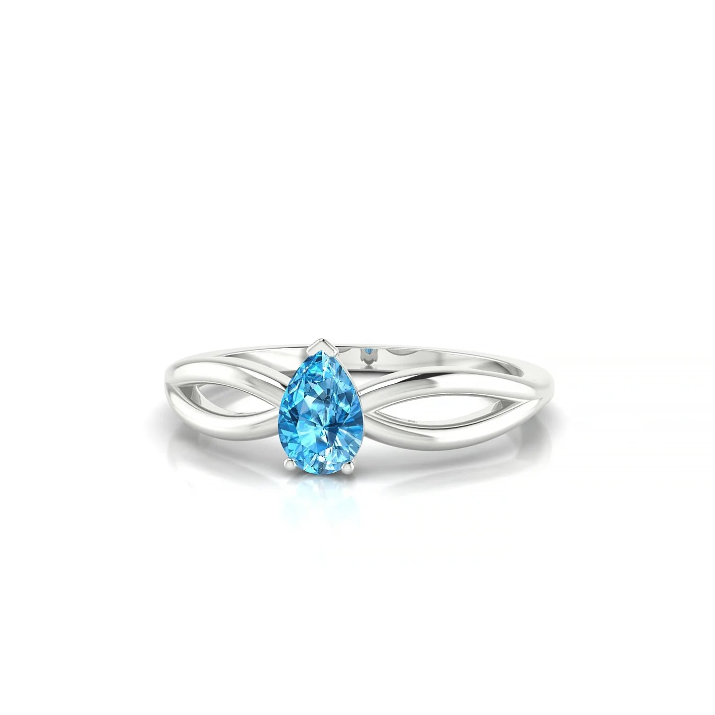 Interlude | 18k White Gold 6 x 4 mm Pear Topaz Ring