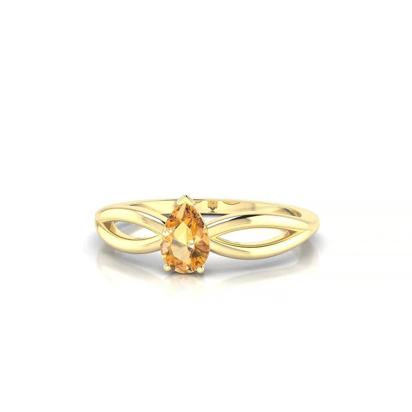 Interlude | 18k Yellow Gold 6 x 4 mm Pear Citrine Ring