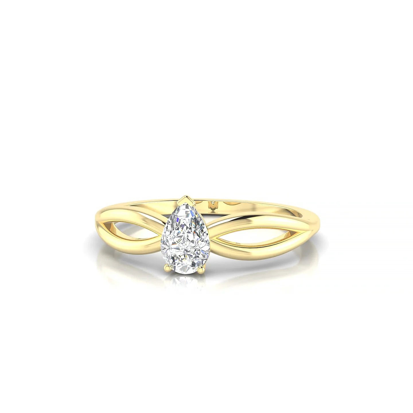 Interlude | 18k Yellow Gold 6 x 4 mm Pear Diamond Ring