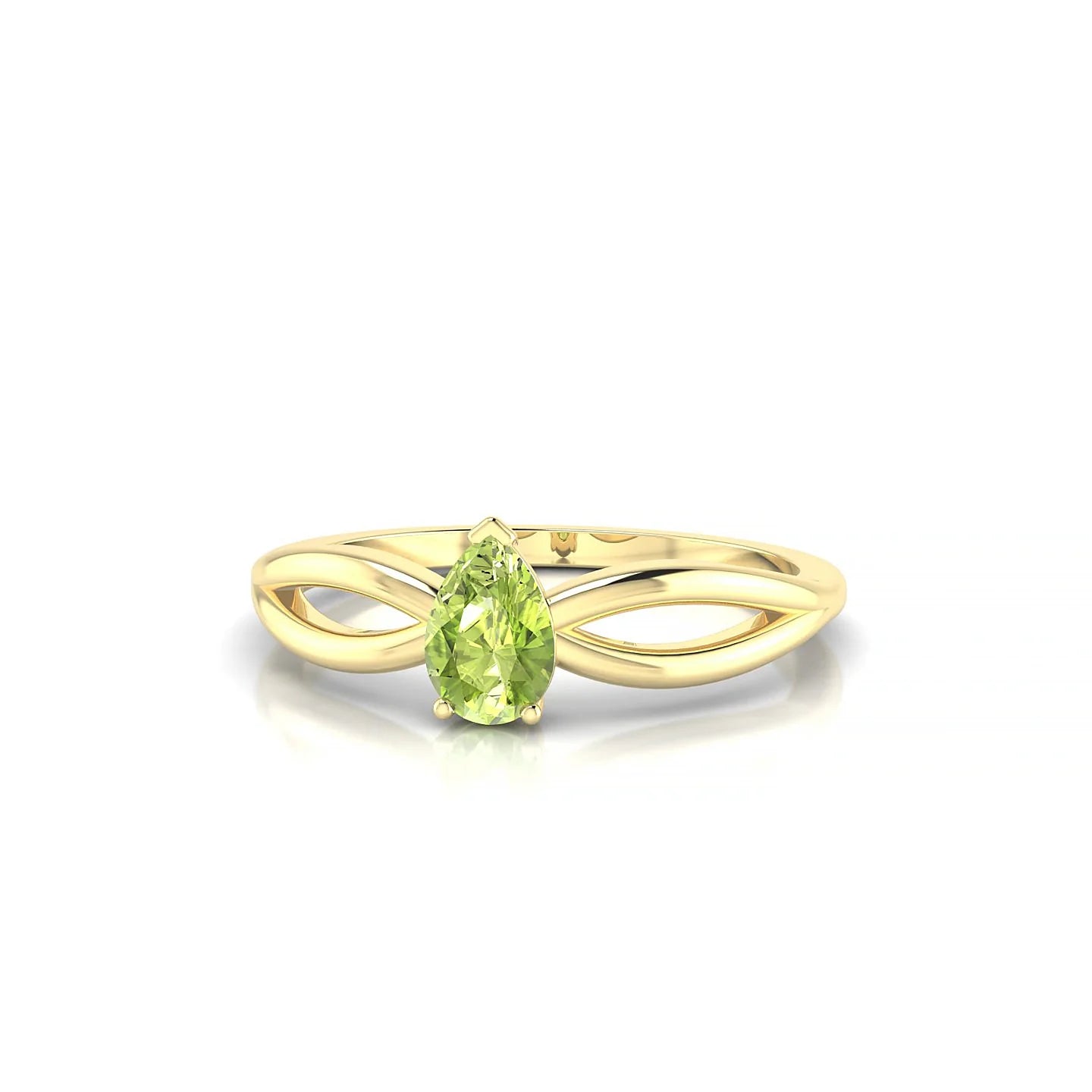 Interlude | 18k Yellow Gold 6 x 4 mm Pear Peridot Ring