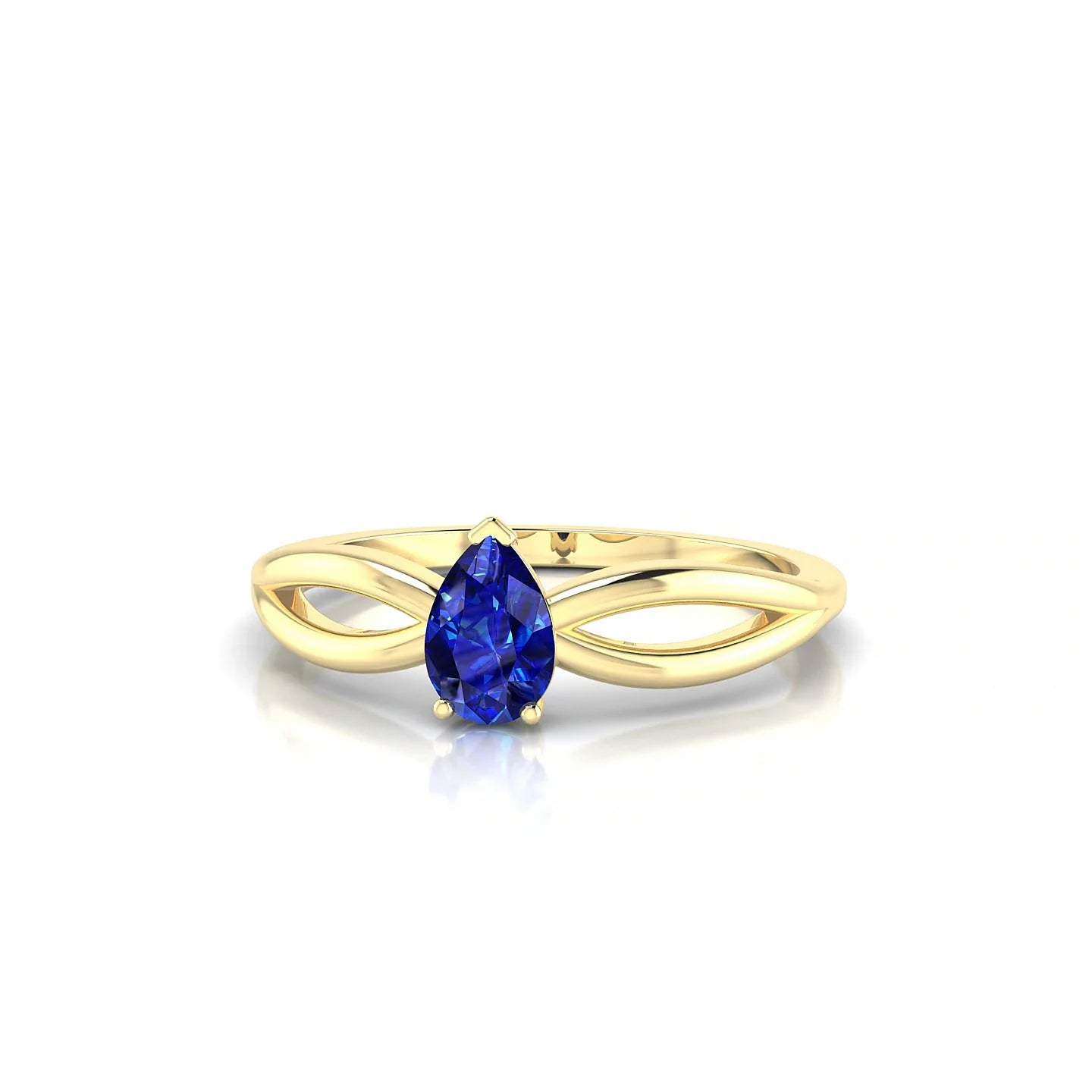 Interlude | 18k Yellow Gold 6 x 4 mm Pear Sapphire Ring