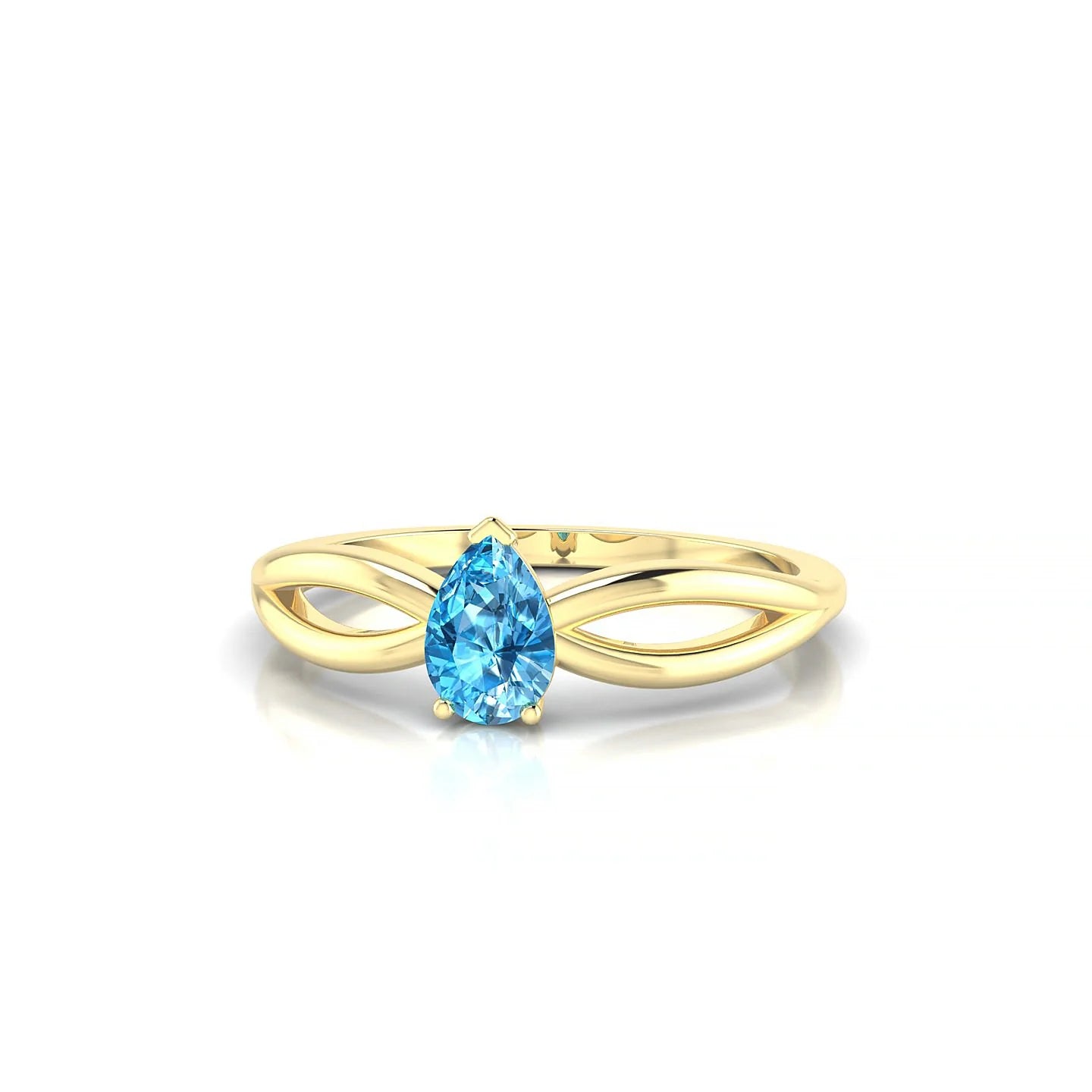 Interlude | 18k Yellow Gold 6 x 4 mm Pear Topaz Ring