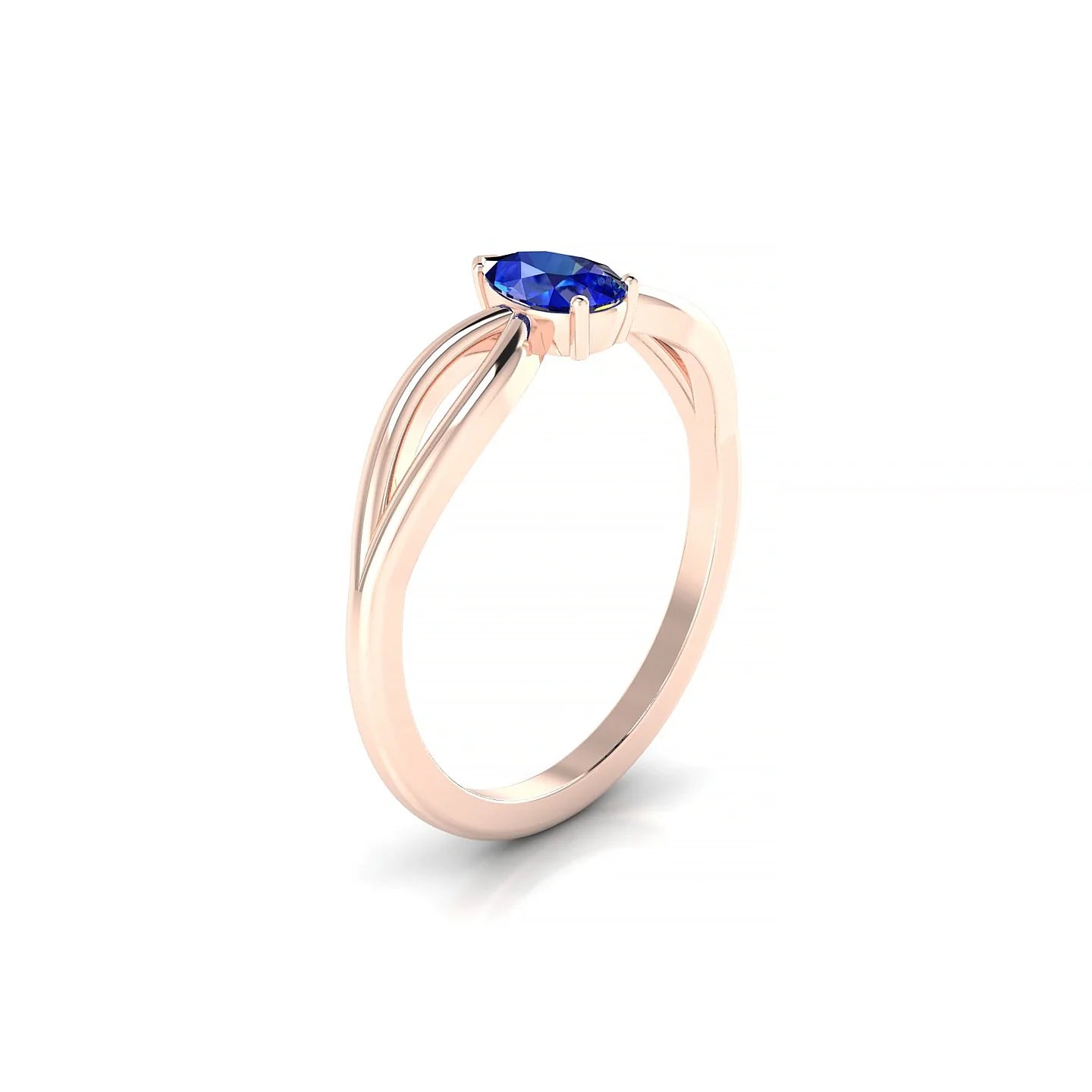 Interlude | 18k Rose Gold 6 x 4 mm Pear Sapphire Ring
