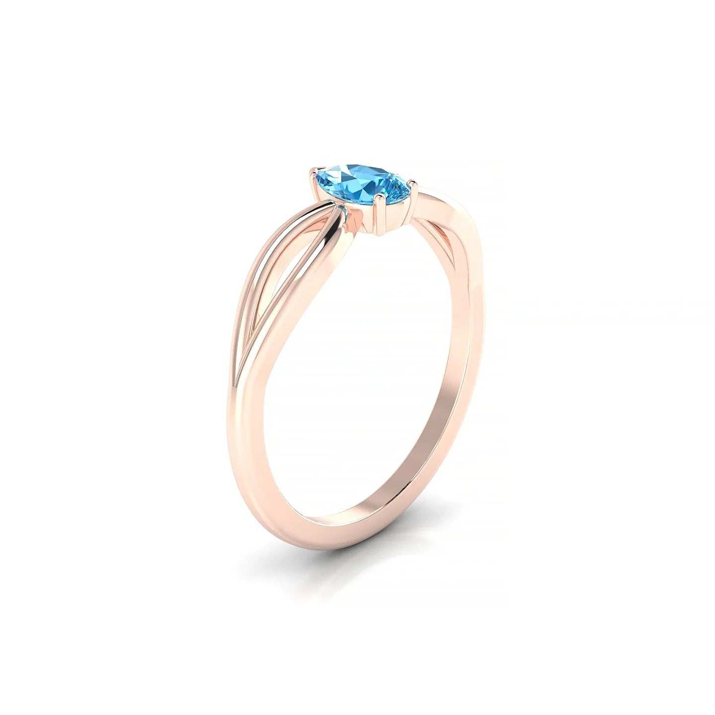 Interlude | 18k Rose Gold 6 x 4 mm Pear Topaz Ring