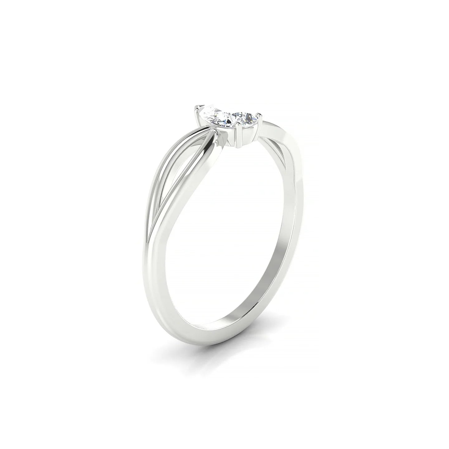 Interlude | 18k White Gold 6 x 4 mm Pear Diamond Ring