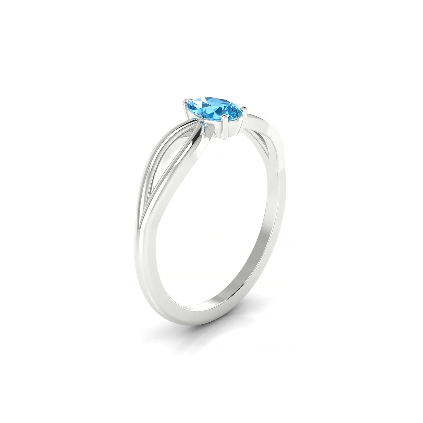 Interlude | 18k White Gold 6 x 4 mm Pear Topaz Ring