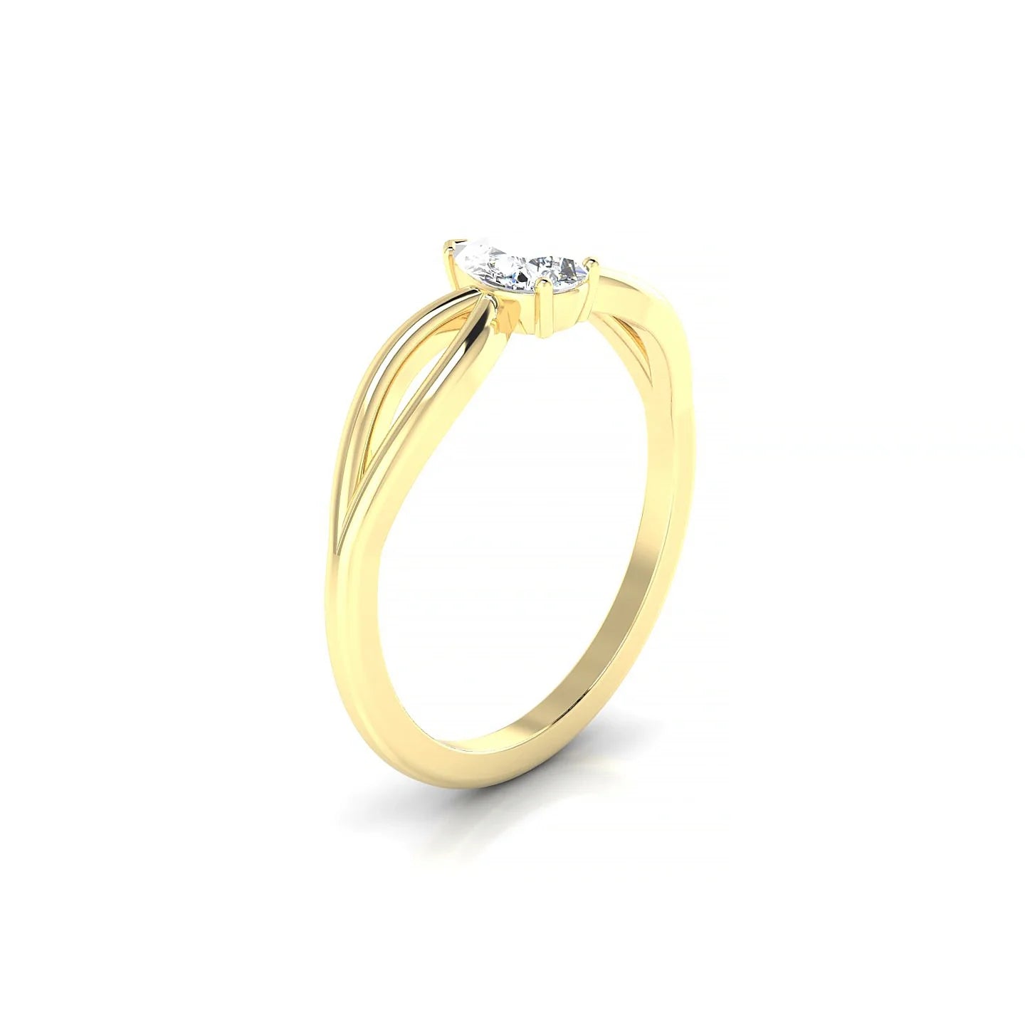 Interlude | 18k Yellow Gold 6 x 4 mm Pear Diamond Ring