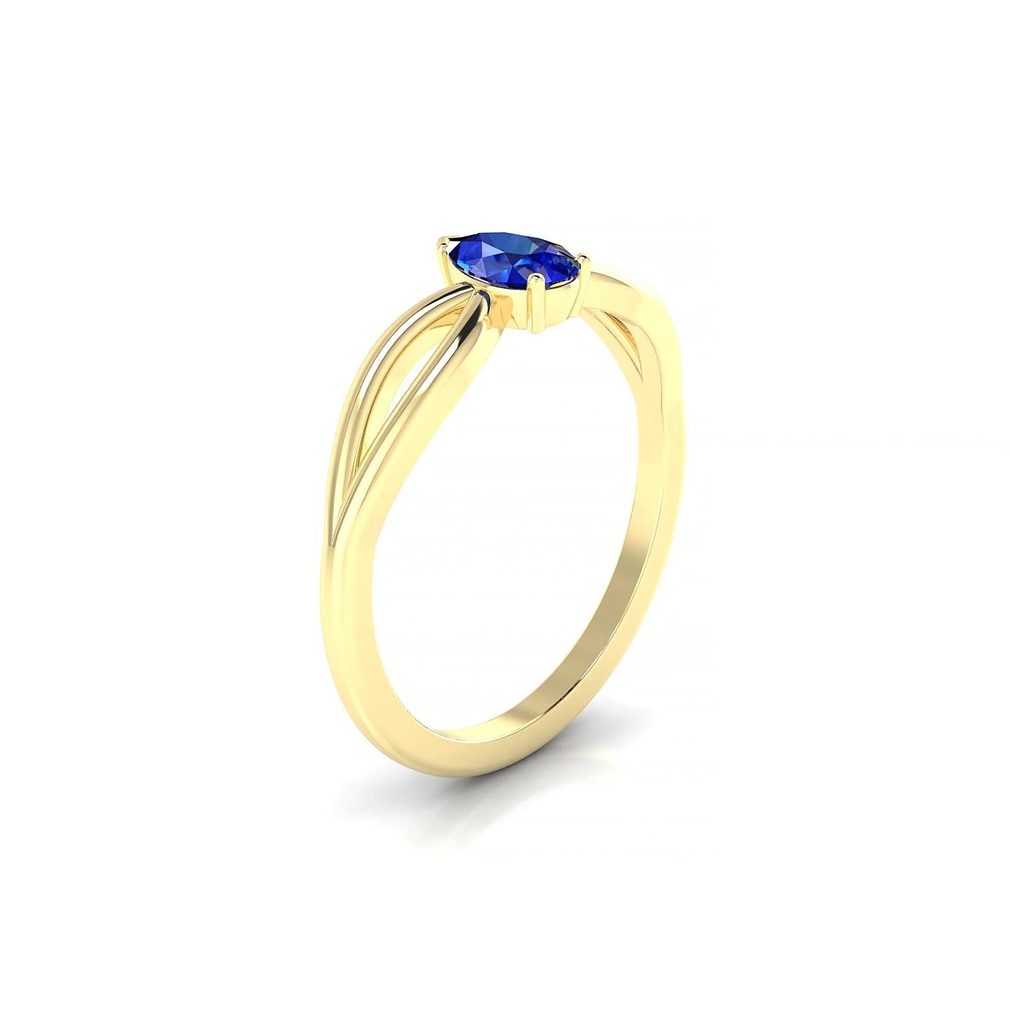 Interlude | 18k Yellow Gold 6 x 4 mm Pear Sapphire Ring