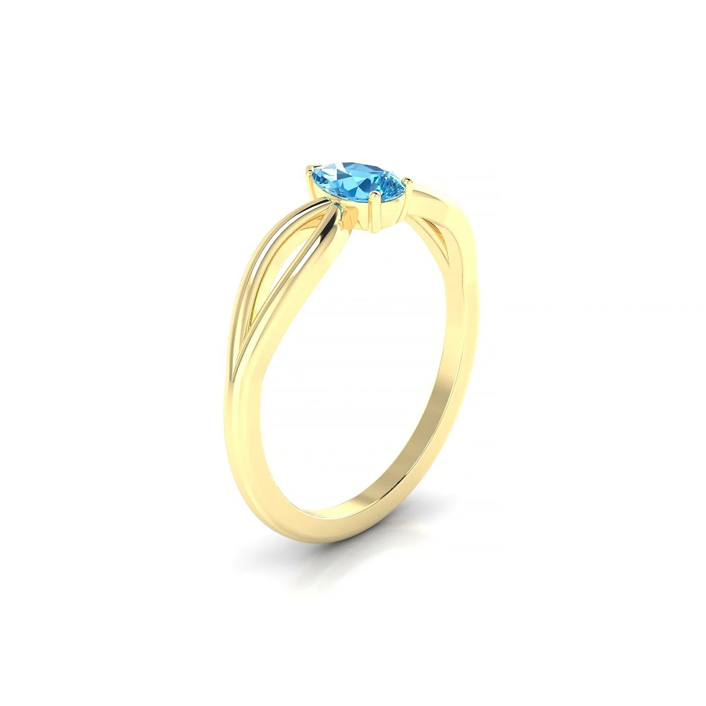 Interlude | 18k Yellow Gold 6 x 4 mm Pear Topaz Ring