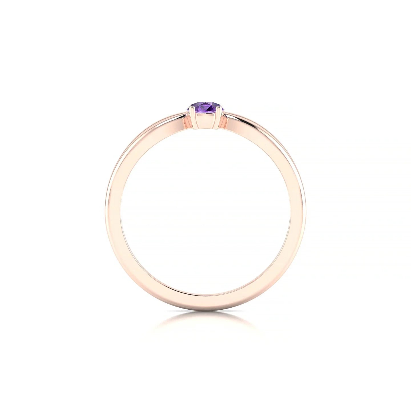 Interlude | 18k Rose Gold 6 x 4 mm Pear Amethyst Ring