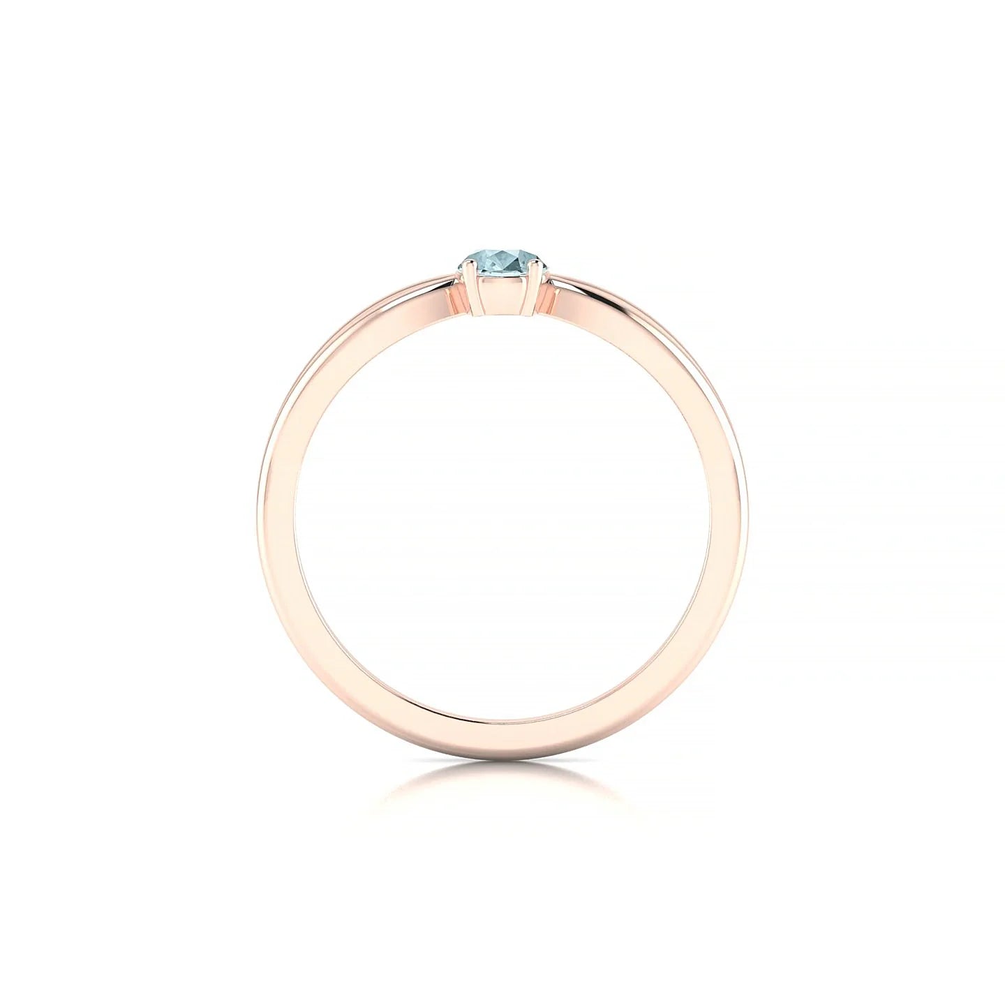 Interlude | 18k Rose Gold 6 x 4 mm Pear Aquamarine Ring