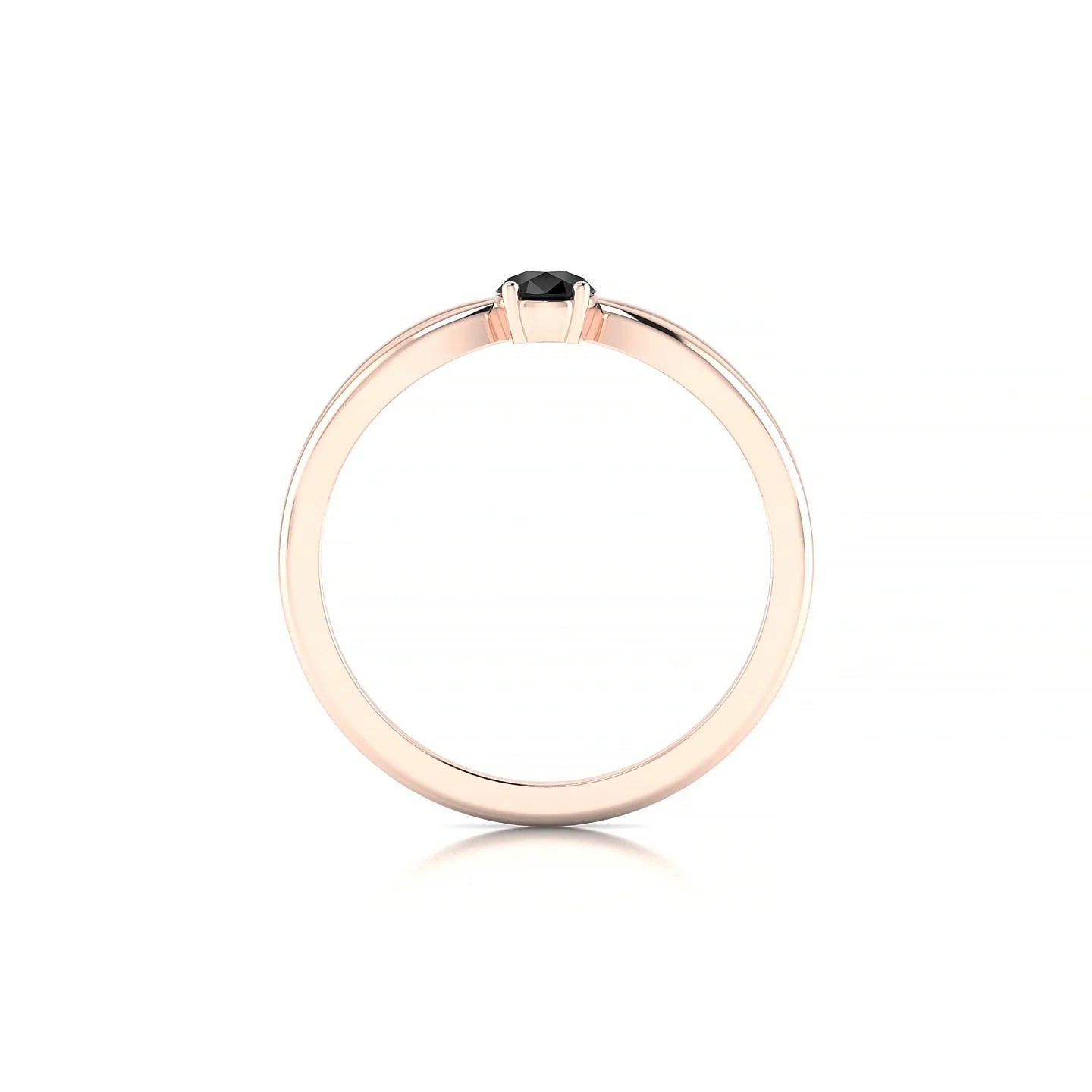 Interlude | 18k Rose Gold 6 x 4 mm Pear Black Diamond Ring
