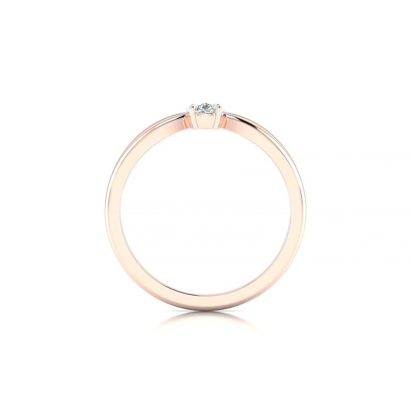 Interlude | 18k Rose Gold 6 x 4 mm Pear Diamond Ring