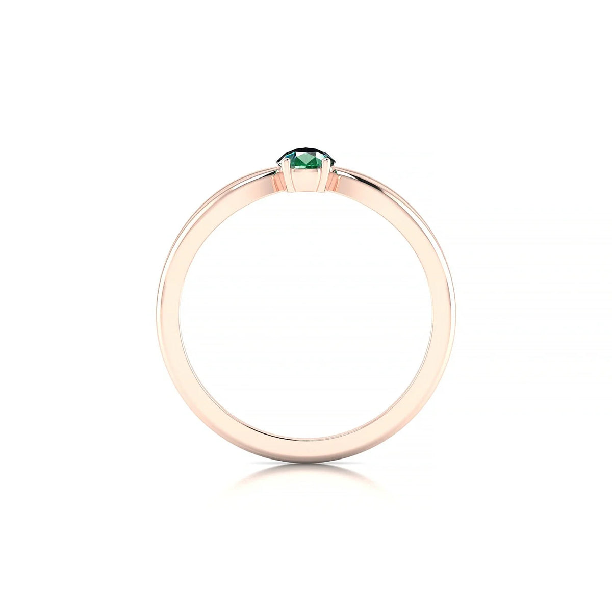 Interlude | 18k Rose Gold 6 x 4 mm Pear Emerald Ring