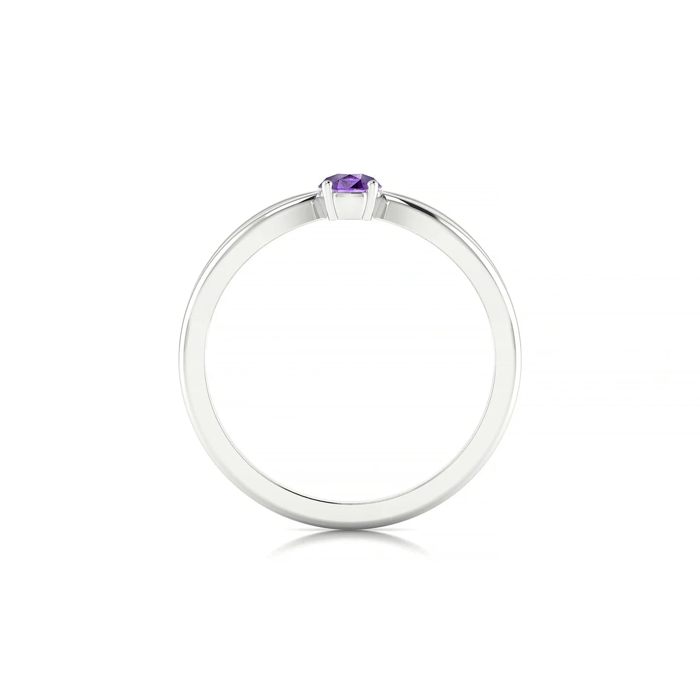 Interlude | 18k White Gold 6 x 4 mm Pear Amethyst Ring