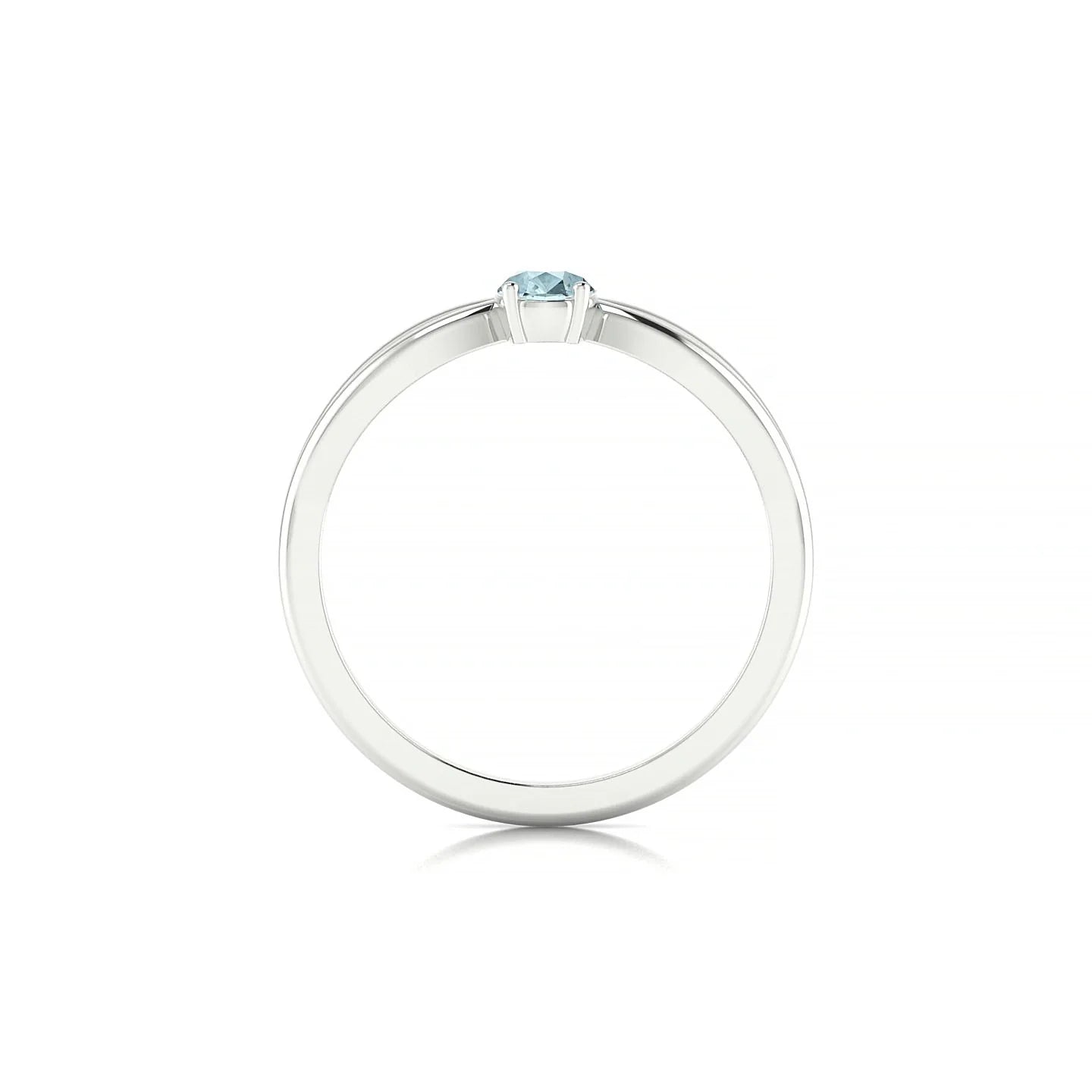 Interlude | 18k White Gold 6 x 4 mm Pear Aquamarine Ring