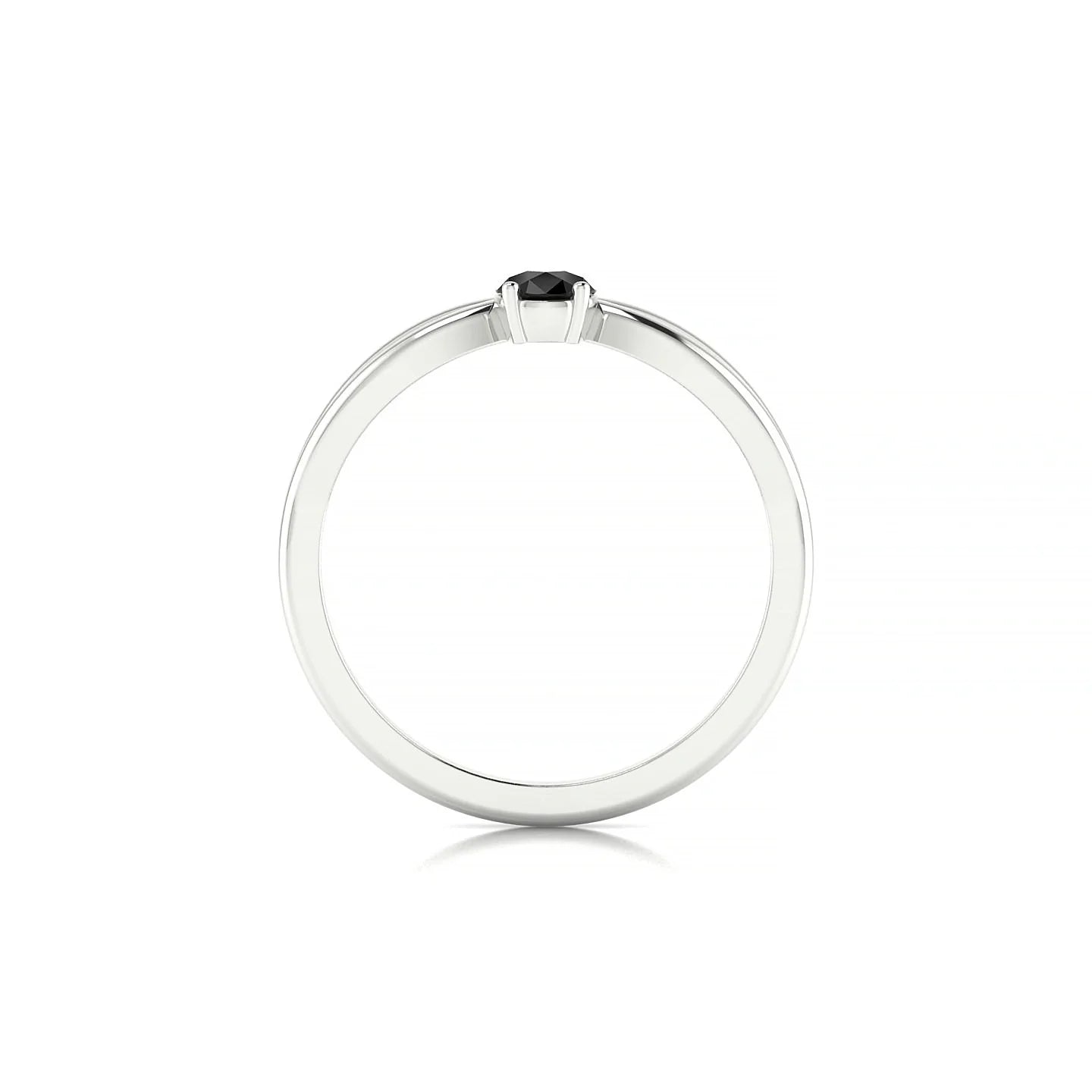 Interlude | 18k White Gold 6 x 4 mm Pear Black Diamond Ring