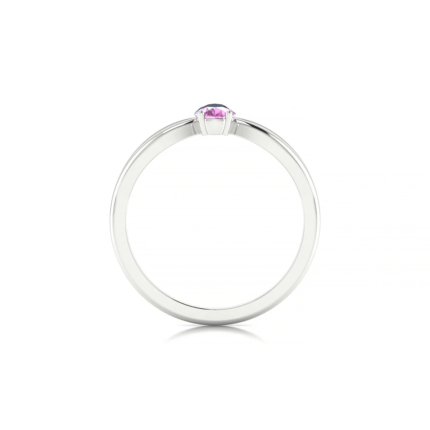 Interlude | 18k White Gold 6 x 4 mm Pear Pink Sapphire Ring
