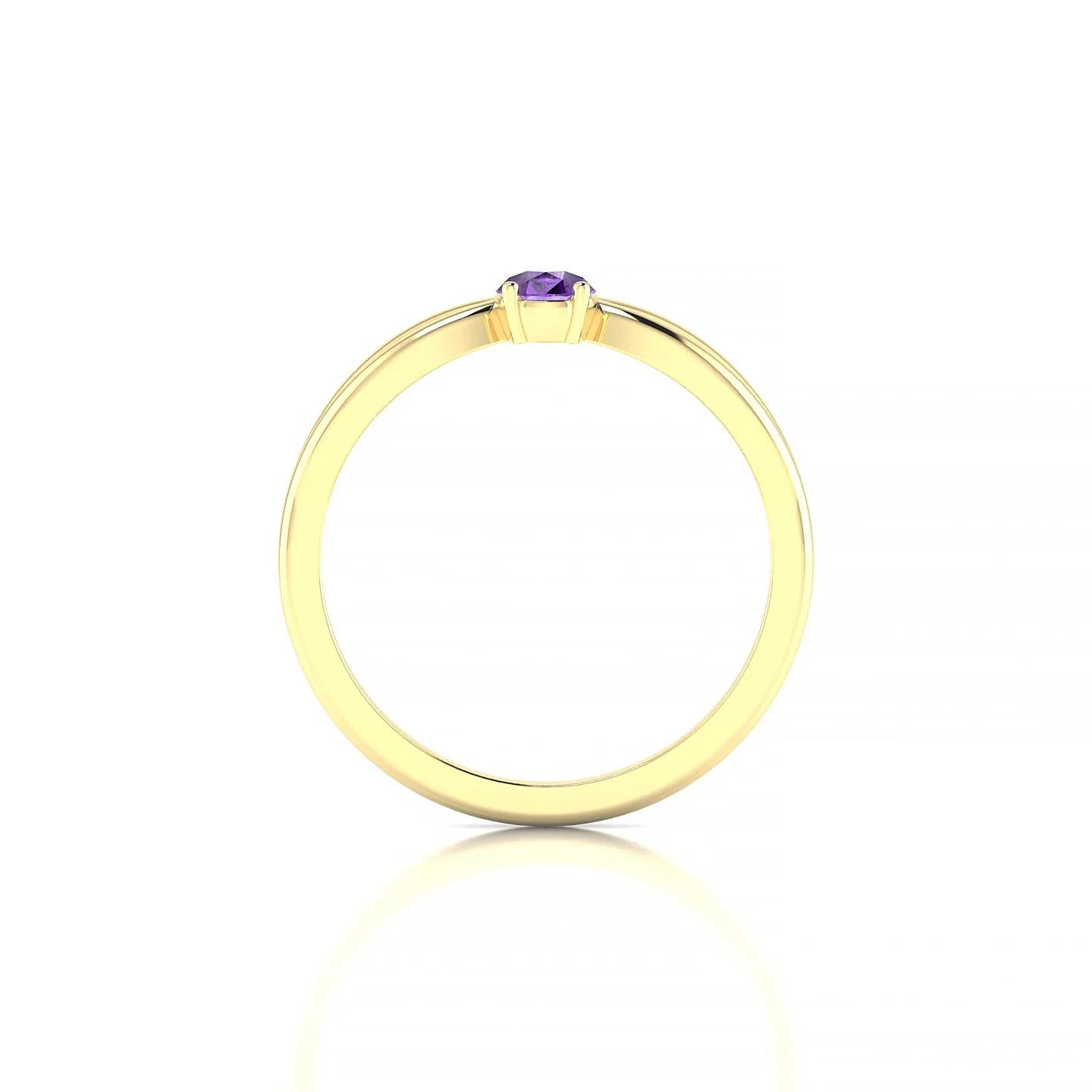 Interlude | 18k Yellow Gold 6 x 4 mm Pear Amethyst Ring