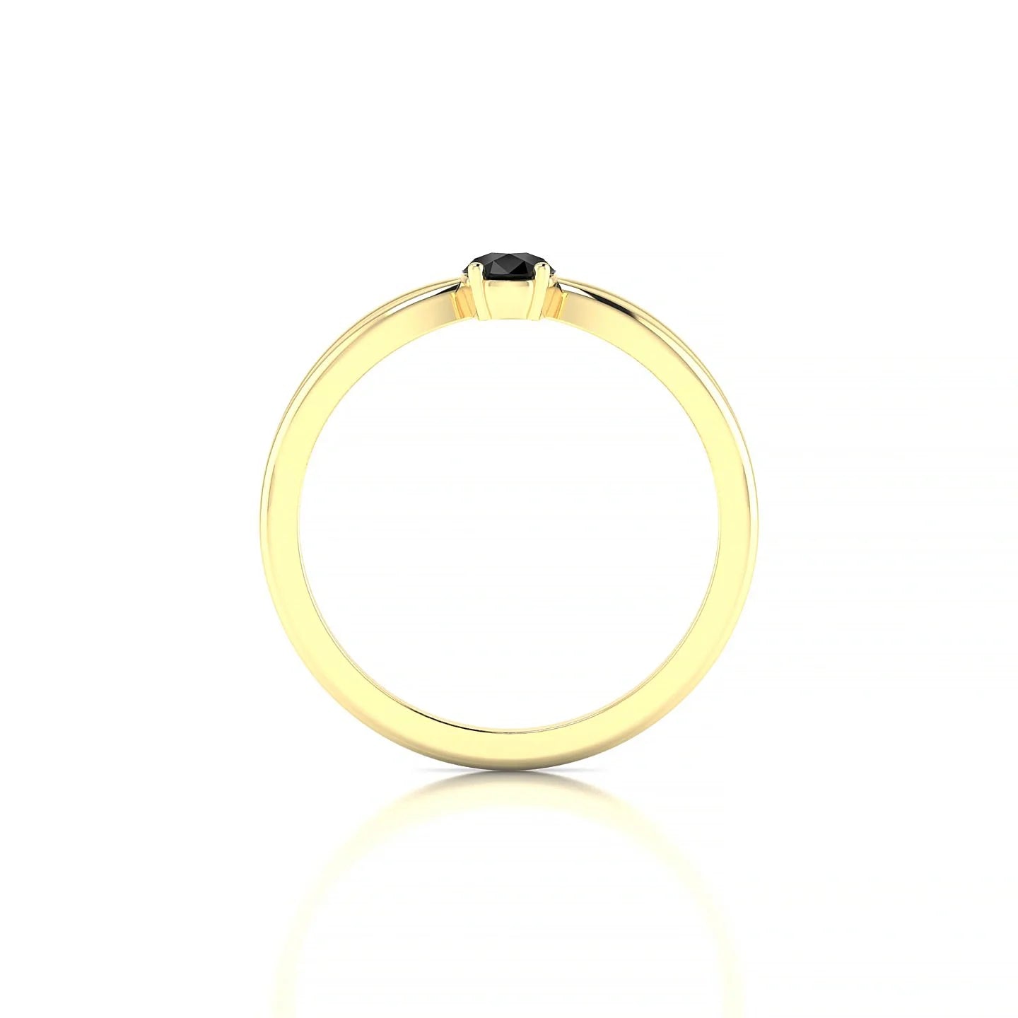Interlude | 18k Yellow Gold 6 x 4 mm Pear Black Diamond Ring